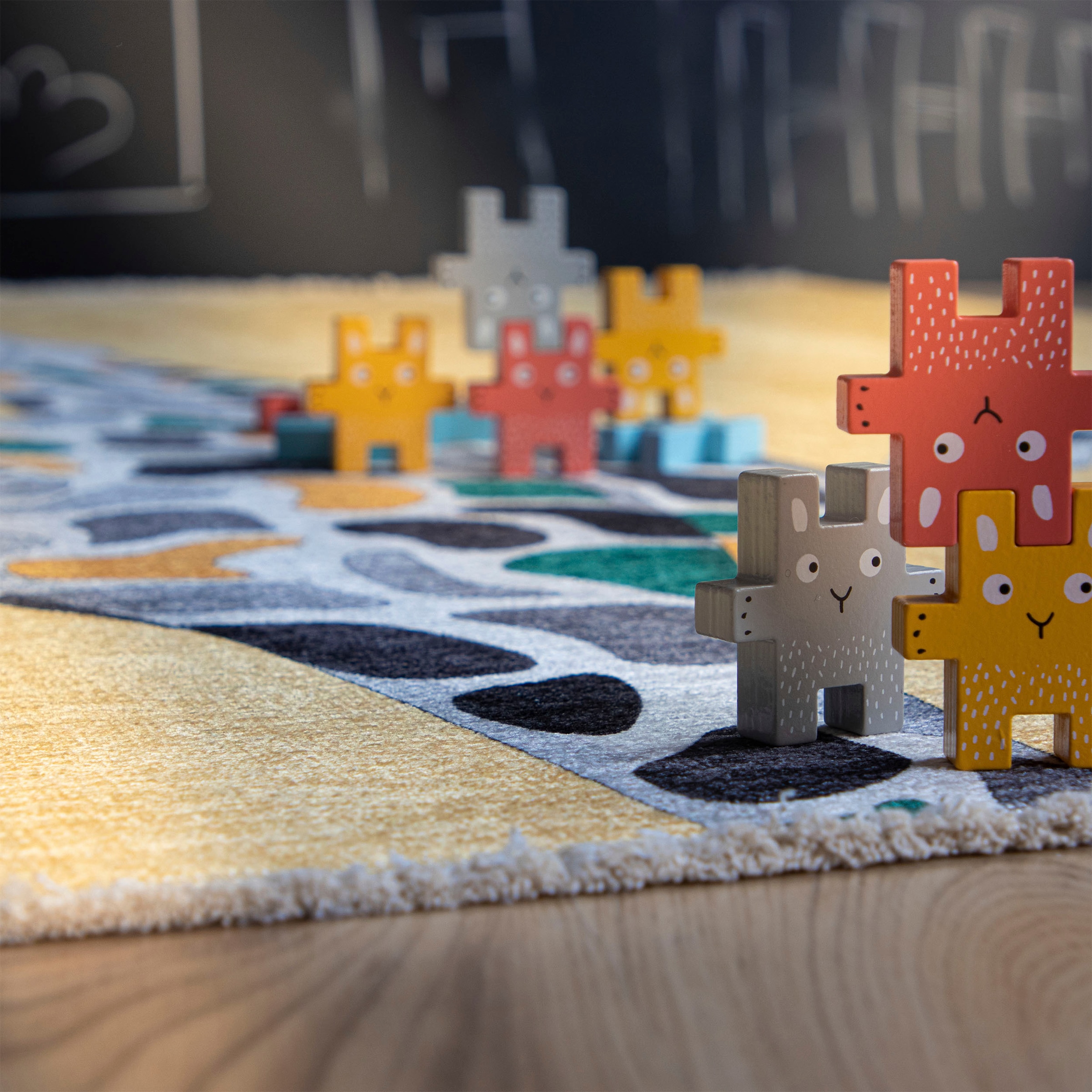 Obsession Kinderteppich »My Greta 602«, rechteckig, 6 mm Höhe, Kurzflor, Motiv Giraffe, mit Fransen, Kinderzimmer