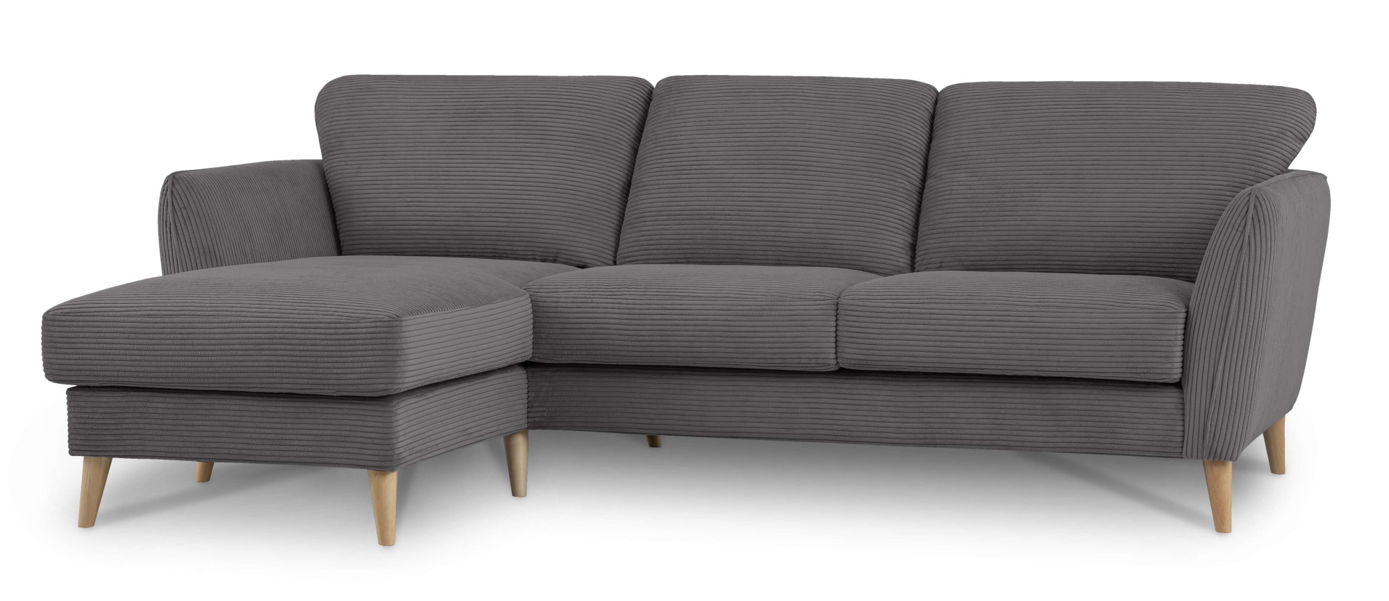 Home affaire Ecksofa »MARSEILLE (242/152cm),L-Form, Rec. rechts/links«, Massivholzbeine aus Eiche, in verschieden Bezügen und Farbvarianten