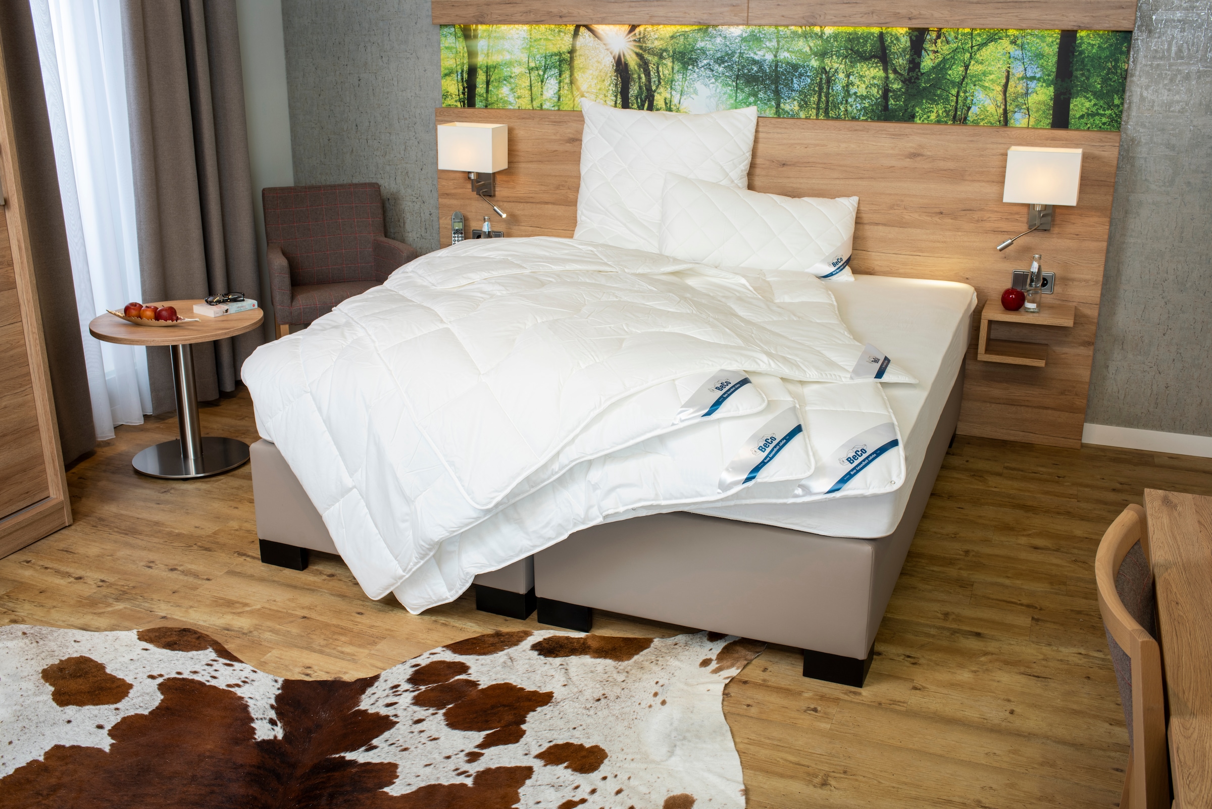 Beco Bettdecke + Kopfkissen »BeCo Medibett Made in Green«, (Spar-Set, 2 St., 1 Bettdecke und 1 Kopfkissen)