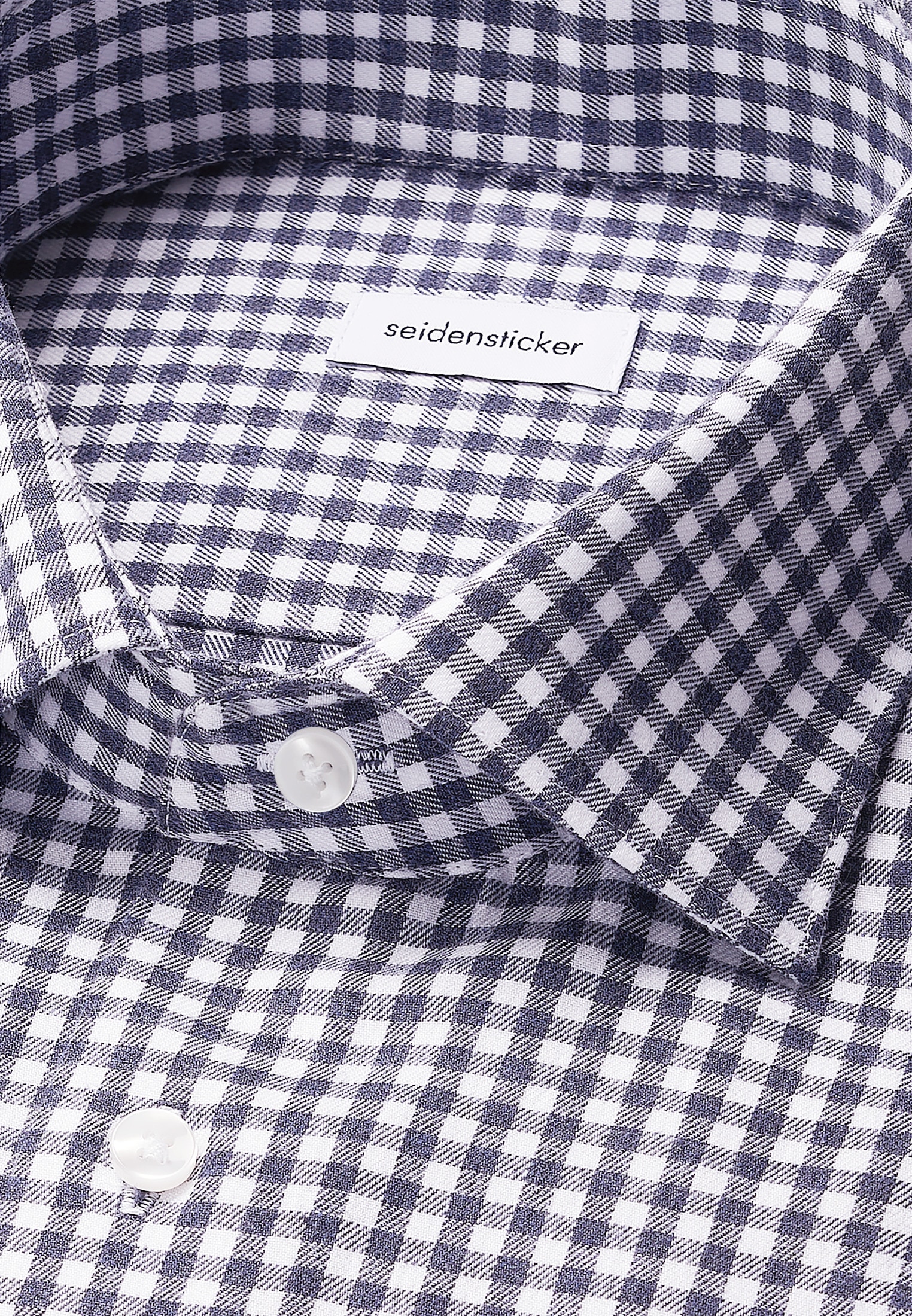 seidensticker Flanellhemd »Schwarze Rose« Regular 1/1 Kentkragen Karo