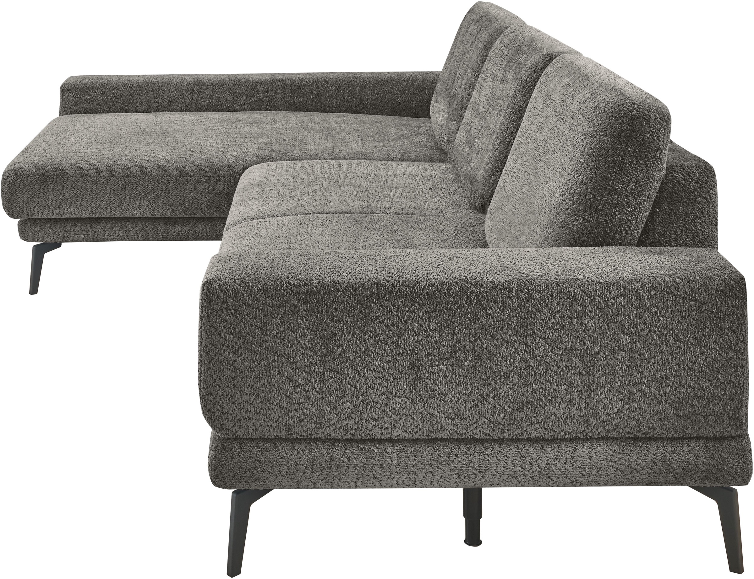 set one by Musterring Ecksofa »SO 3600 optimaler Sitzkomfort in Federkern o. Kaltschaum, 2 Sitzhöhen«, Sitzhöhe 44 cm, Federkern, B 293 x T 180 cm, Kama anthrazit