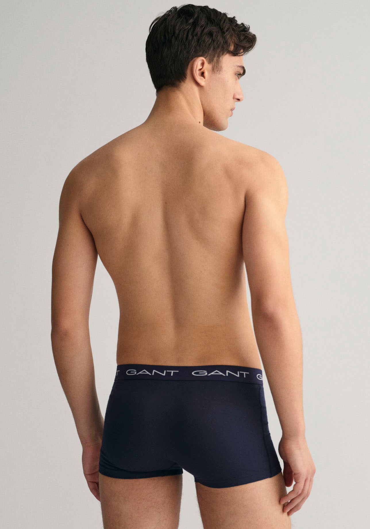 Gant Boxershorts, (Packung, 3 St., 3), mit elastischem Logobund