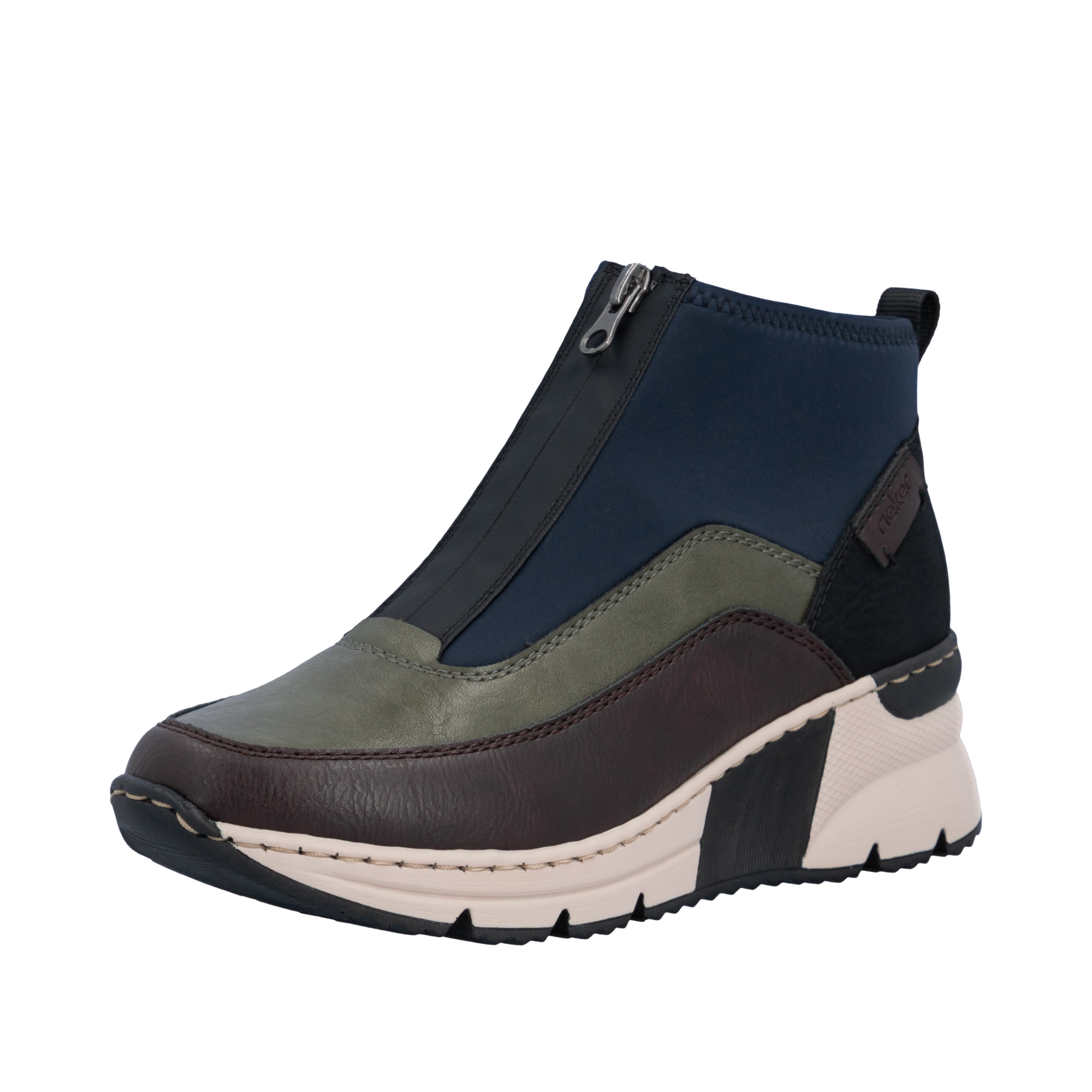 Rieker Schlupfboots  Stiefelette, High Top Sneaker mit Reißverschluss auf der Vorderseite