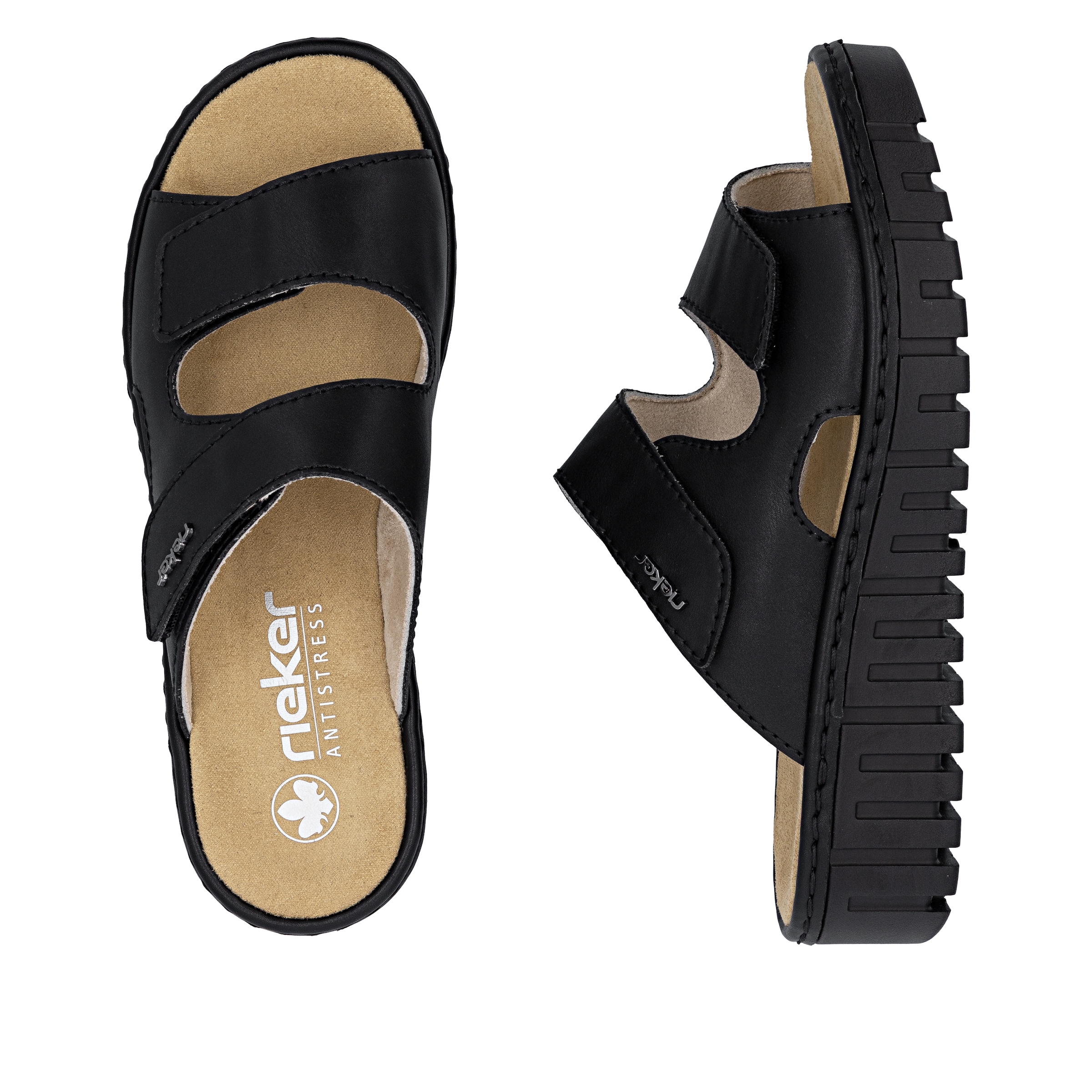 Rieker Pantolette  Sommerschuh, Schlappen, Hausschuh mit modischer Plateausohle