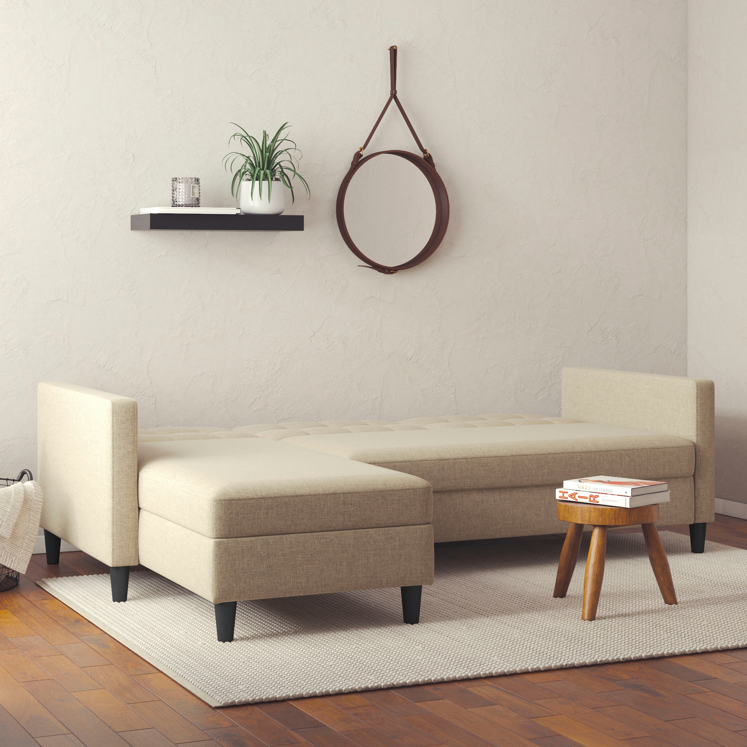 Dorel Home Ecksofa »Hartford II«, mit Bettfunktion und Stauraum, Recamiere beidseitig montierbar