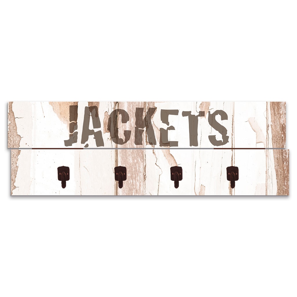 Artland Garderobenleiste »Jacken auf hölzernem Untergrund«, teilmontiert