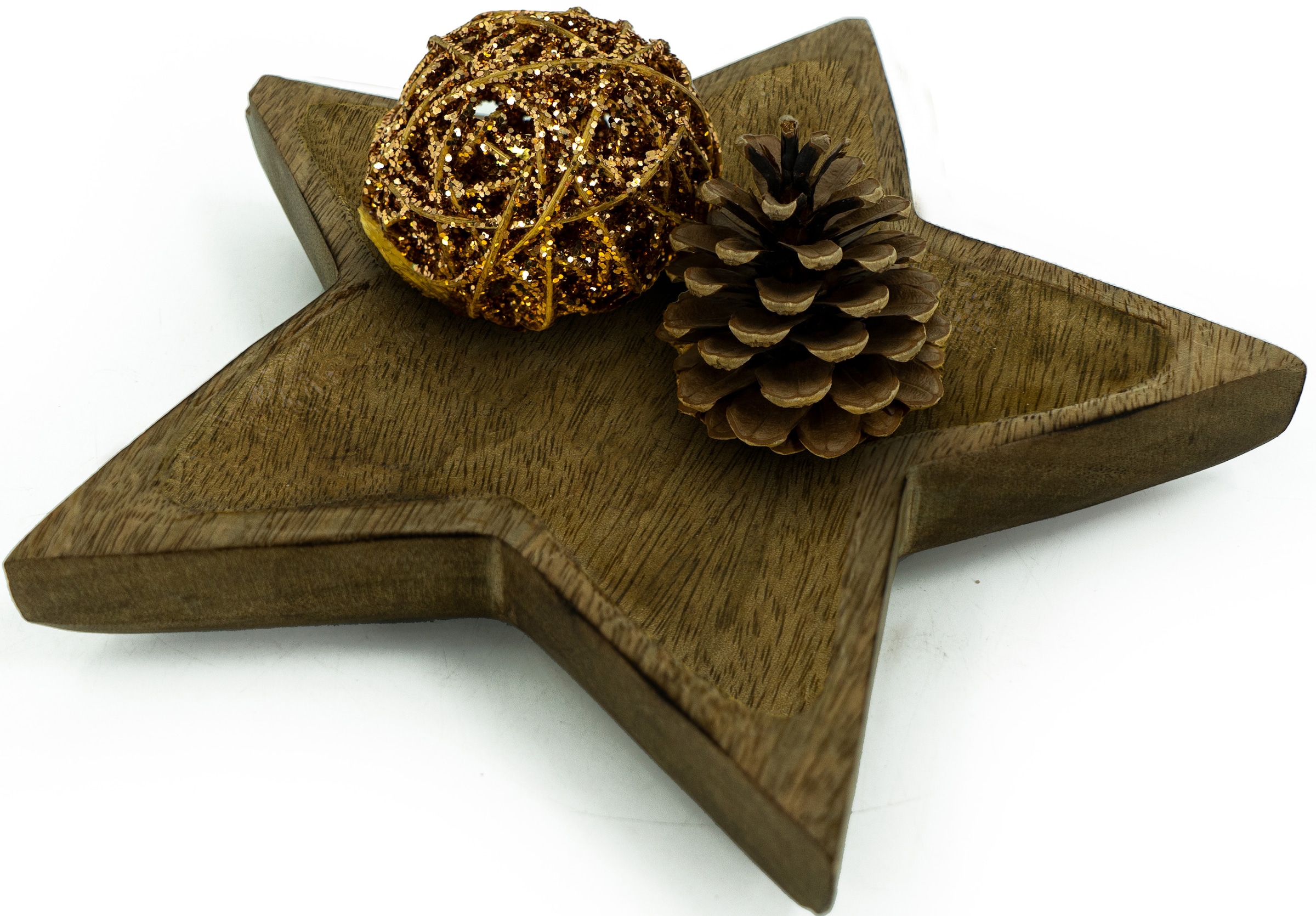 NOOR LIVING Dekostern »Weihnachtsstern, Stern, Weihnachtsdeko«, (1 St.), bietet individuelle Deko-Möglichkeiten, aus exclusivem Mango-Holz