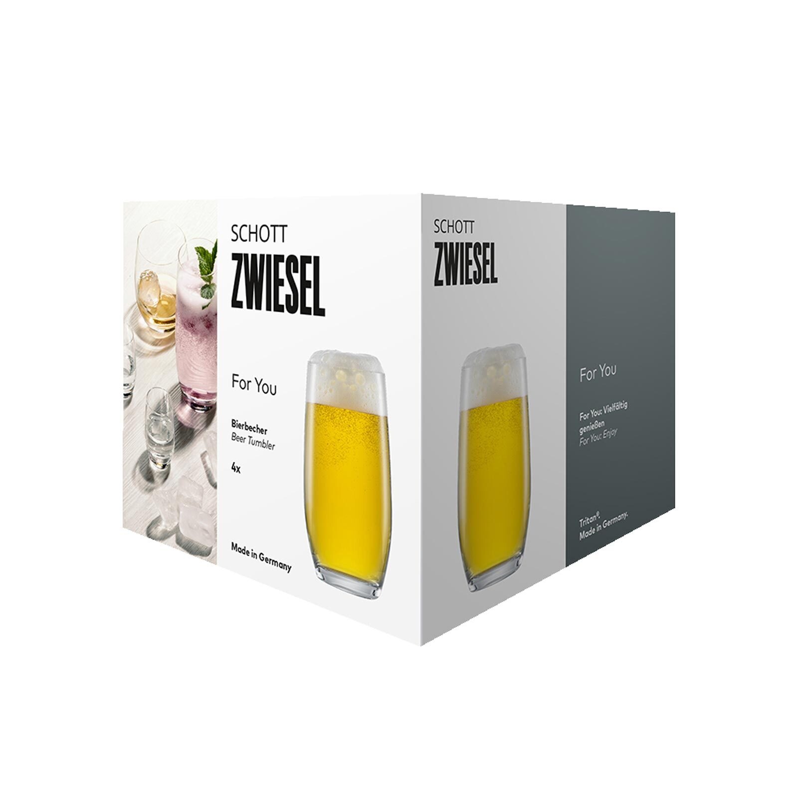 SCHOTT-ZWIESEL Bierglas »Bierbecher For you 330 ml 4er Set transparent« Spülmaschinengeeignet