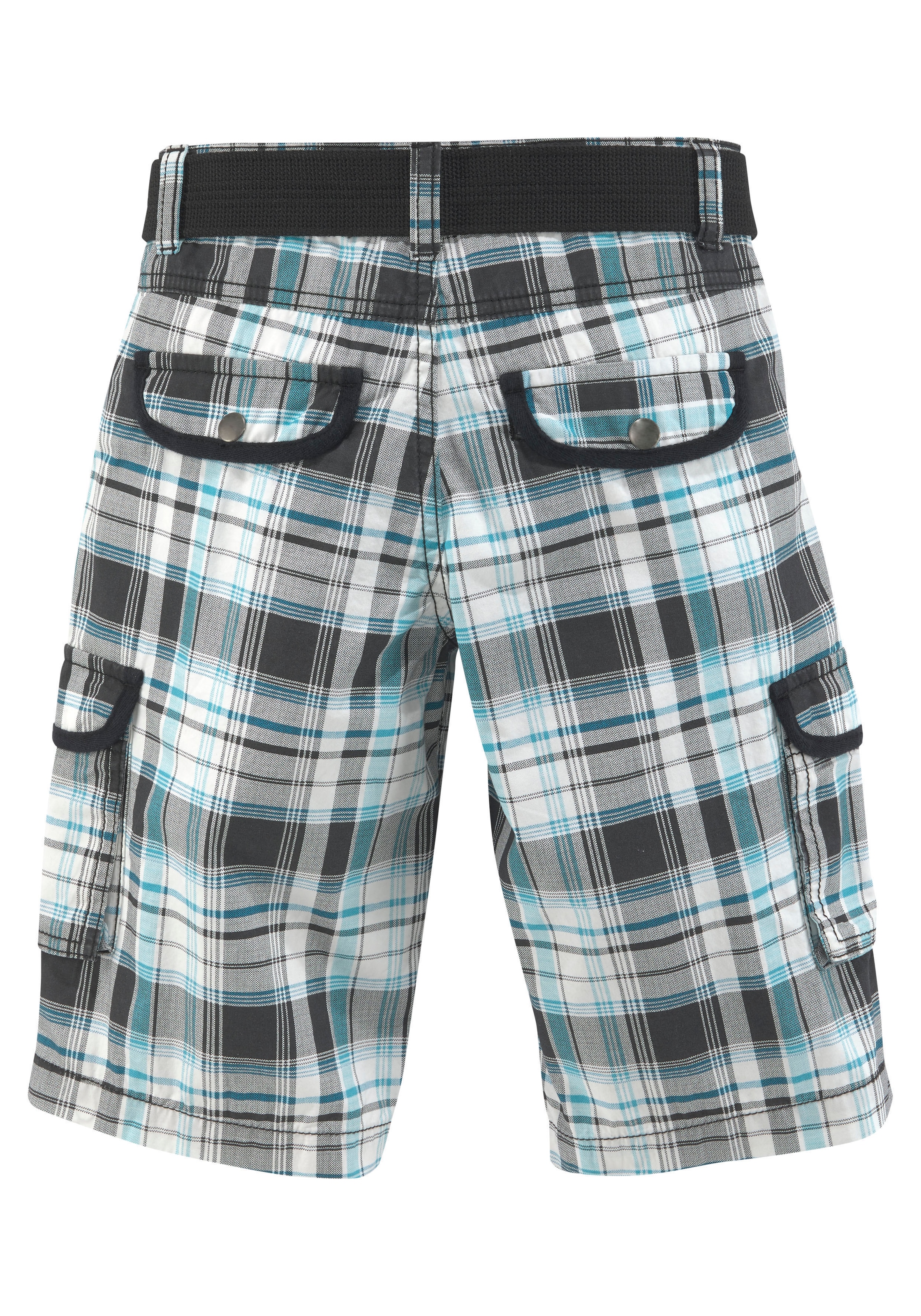 KIDSWORLD Shorts »2tlg. Bermudas mit Gürtel, Karierte Cargo-Bermudas«, (Set, 2 tlg.), mit Textilgürtel