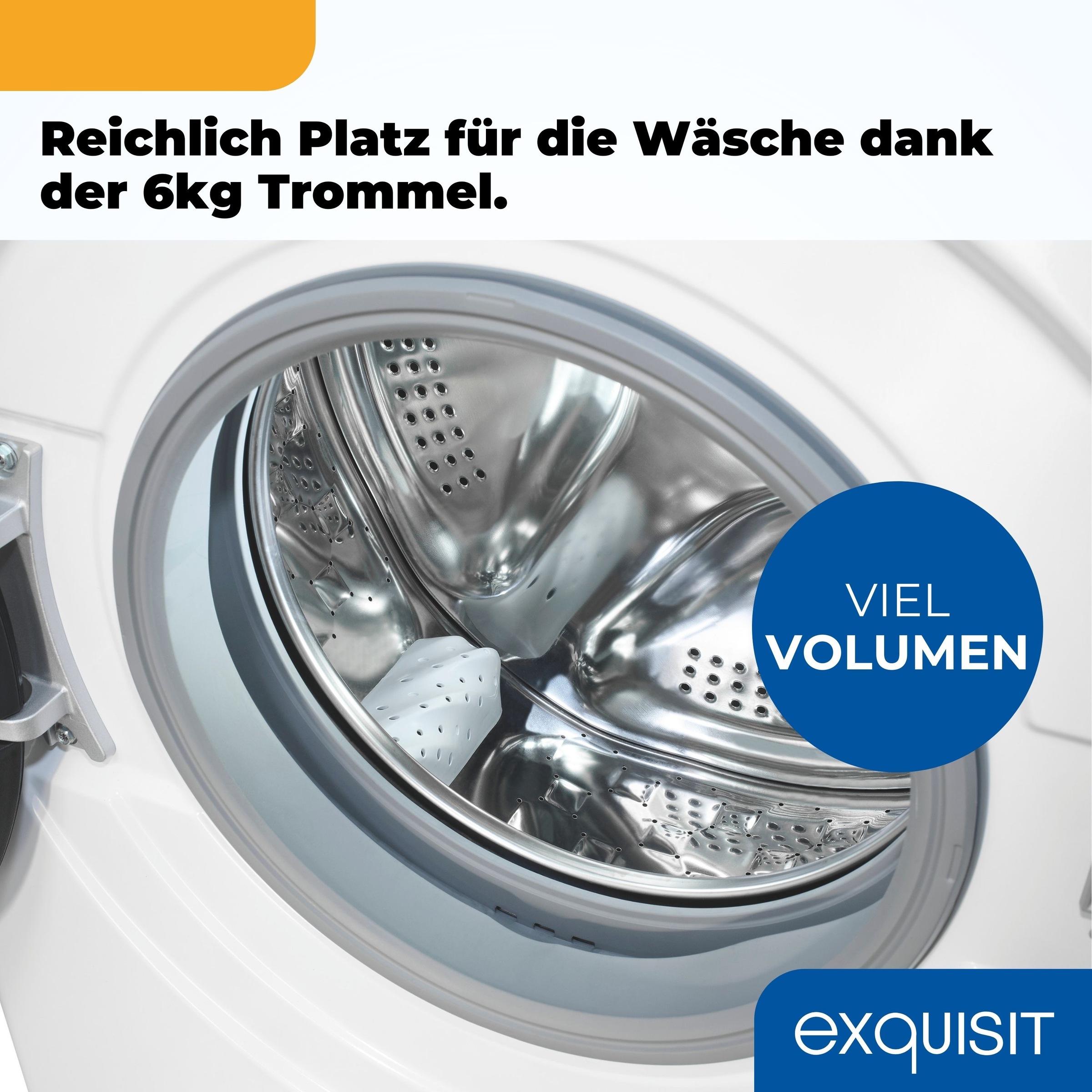 exquisit Waschmaschine »WA6312-370A weiss«, 6 kg, 11 Programme, Restlaufzeitanzeige, Kindersicheruing
