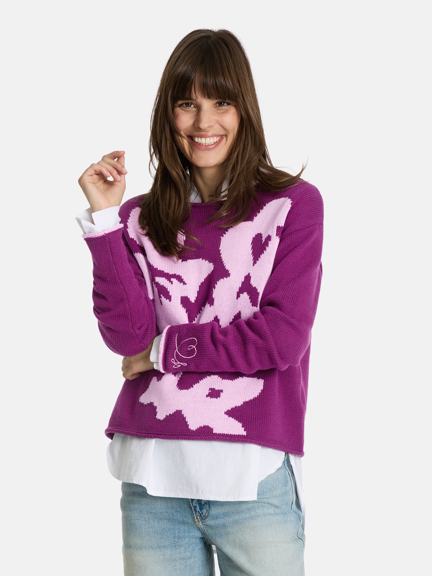 Lieblingsstück Strickpullover »SaraiL« mit Blumenmuster