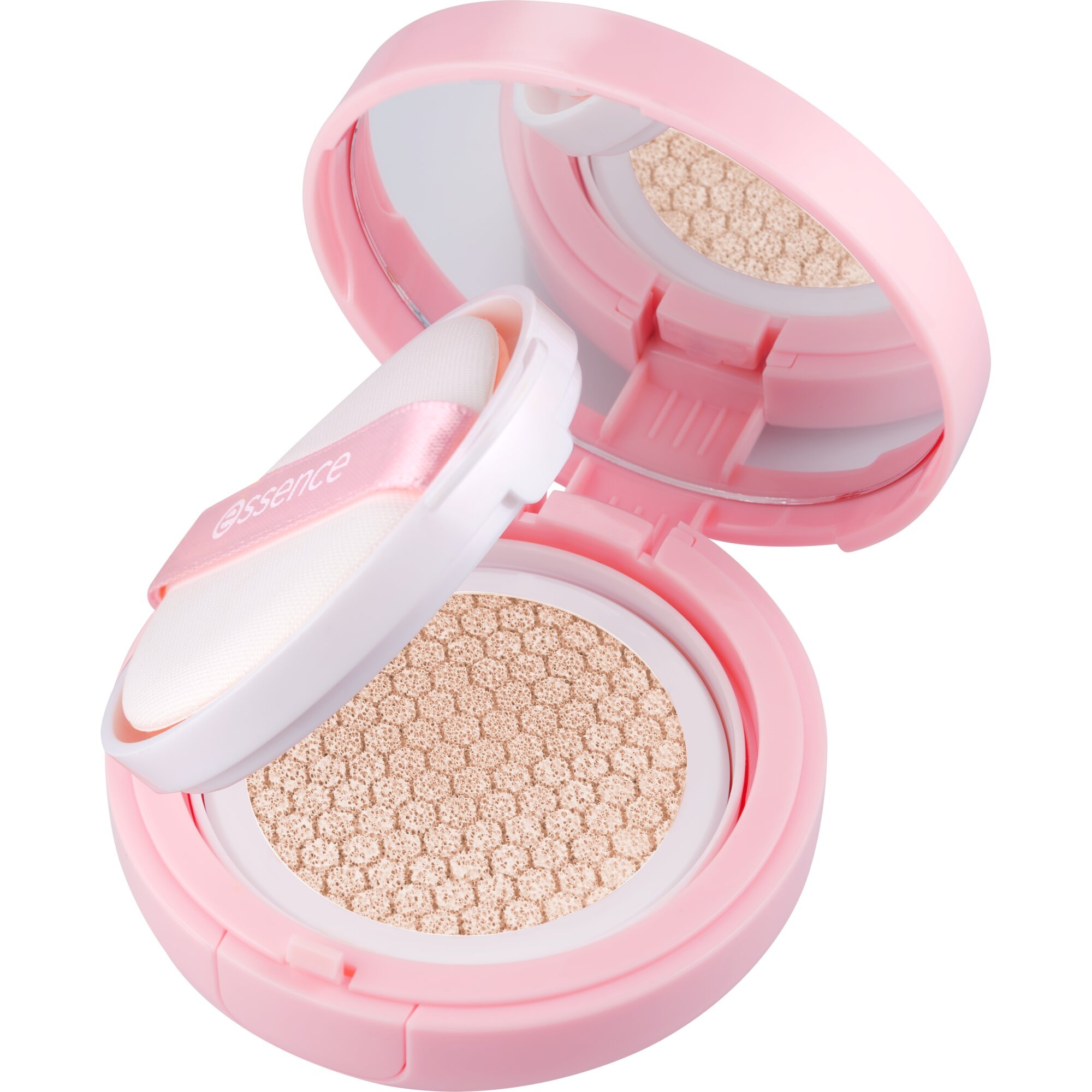 Essence Foundation »BRIGHTEN UP! cushion foundation« flüssige Textur, mittlere Deckkraft, wasserfest, langanhaltend