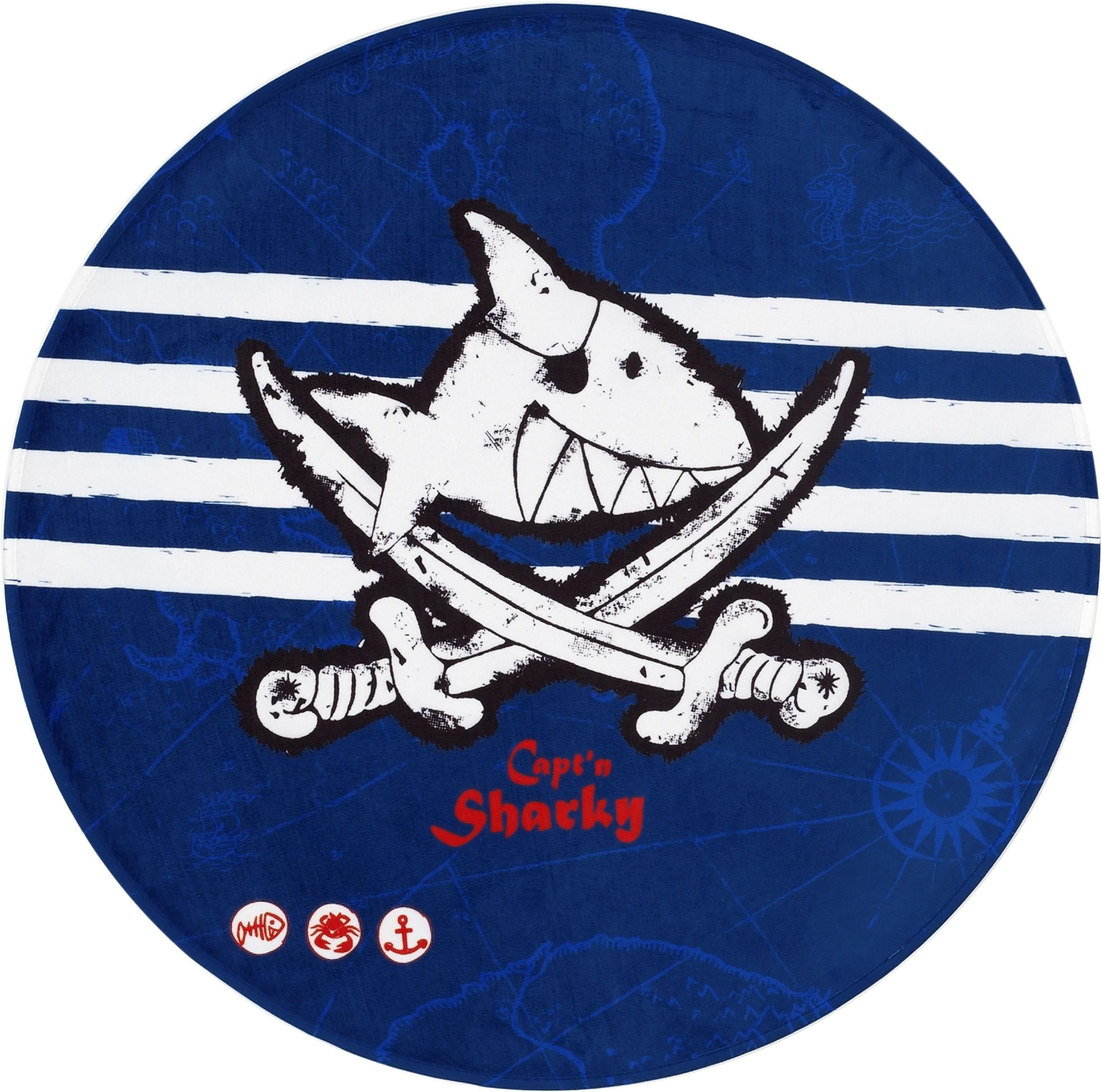 Capt`n Sharky Kinderteppich »SH-313«, rund, 6 mm Höhe, bedruckter Stoff, weiche Microfaser, Kinderzimmer