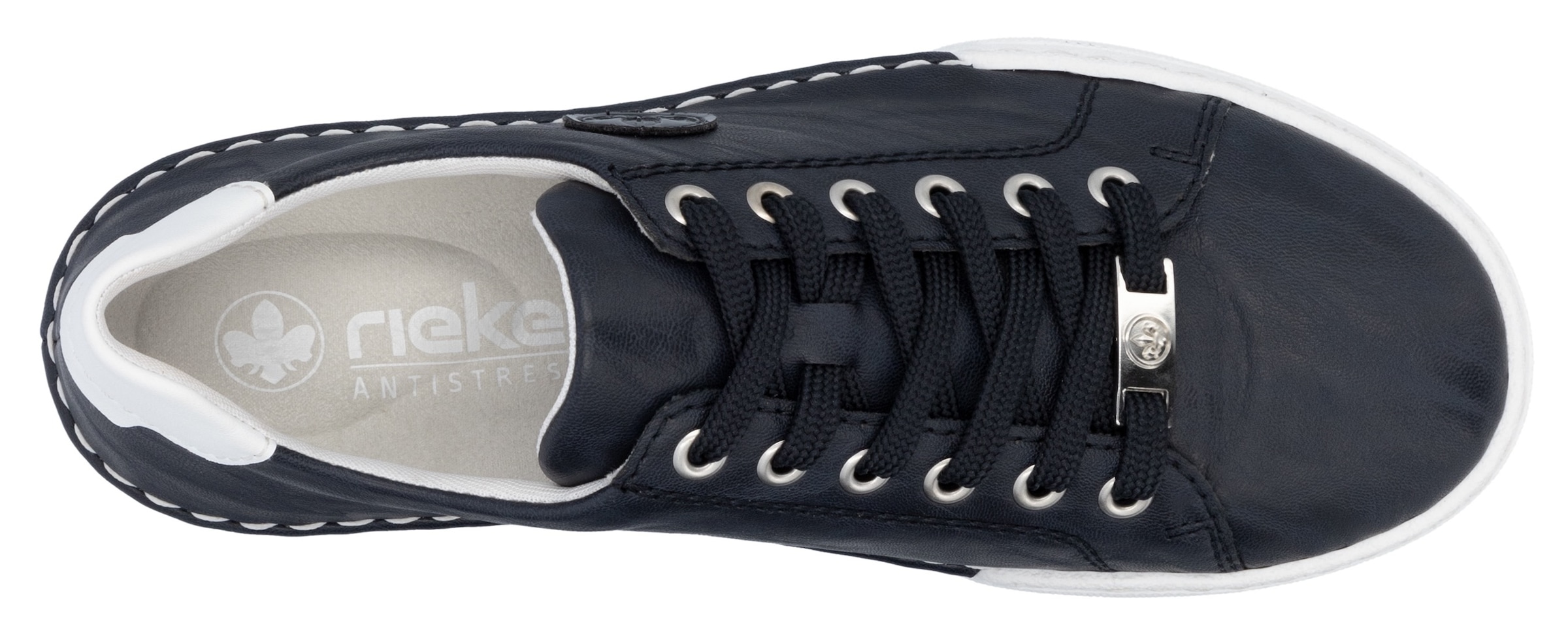 Rieker Plateausneaker, Schnürschuh, Halbschuh, Freizeitschuh mit weißer Rahmennaht
