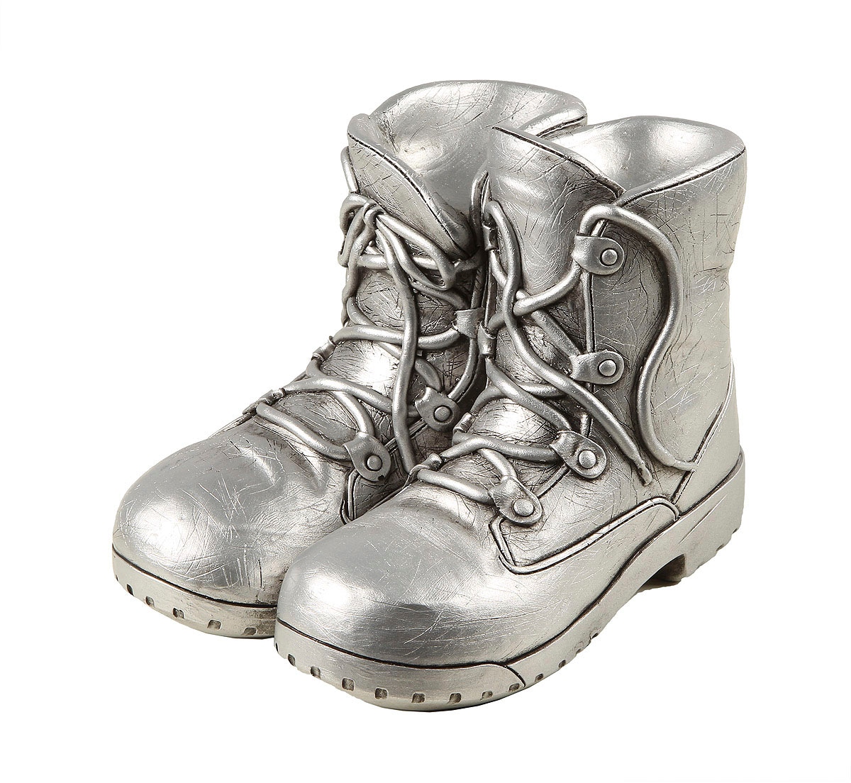 Ambiente Haus Spardose "Stiefel, silberfarben" Sparschwein, Retro-Design, ideales Geschenk