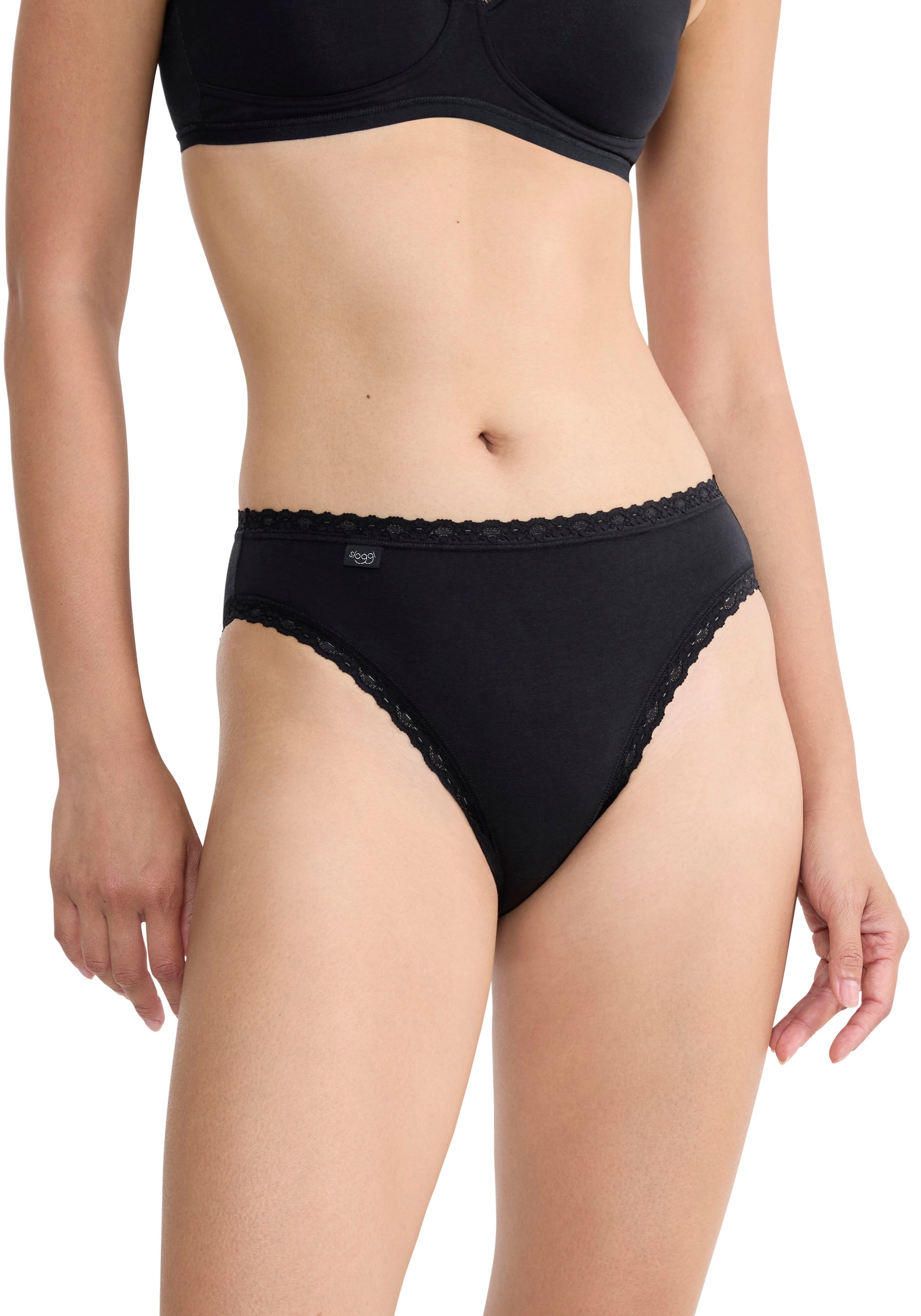 sloggi Taillenslip »24/7 Cotton Lace« 3er Pack,  edle Spitze, flache Nähte, Baumwollmischung, weich, femininer Look