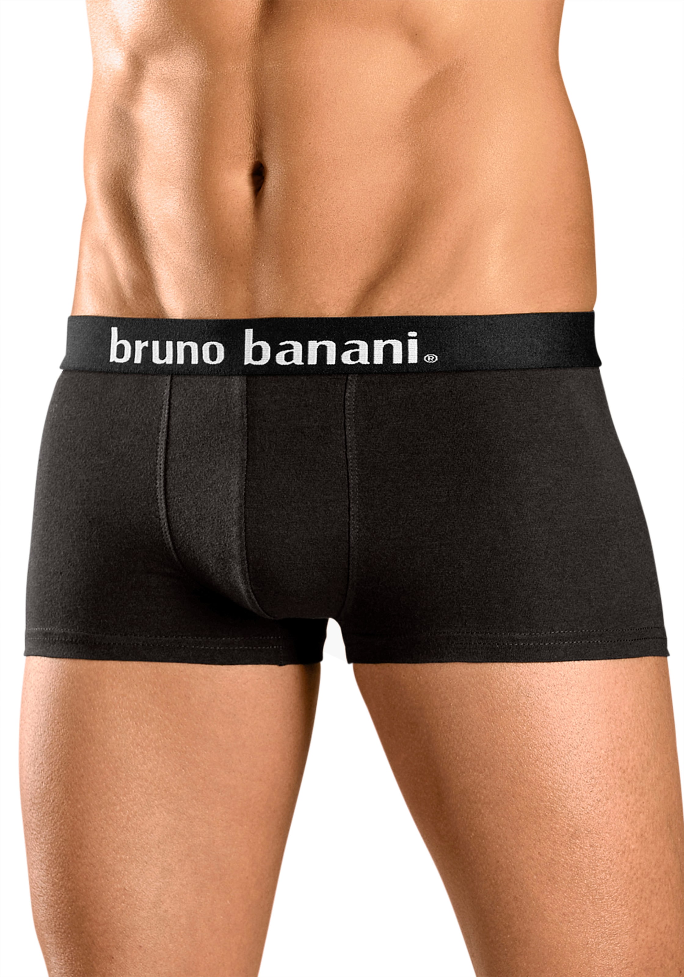 Bruno Banani Hipster, (Packung, 4 St.), knapp sitzende Boxershorts in uni oder gemustert aus Baumwollmischung