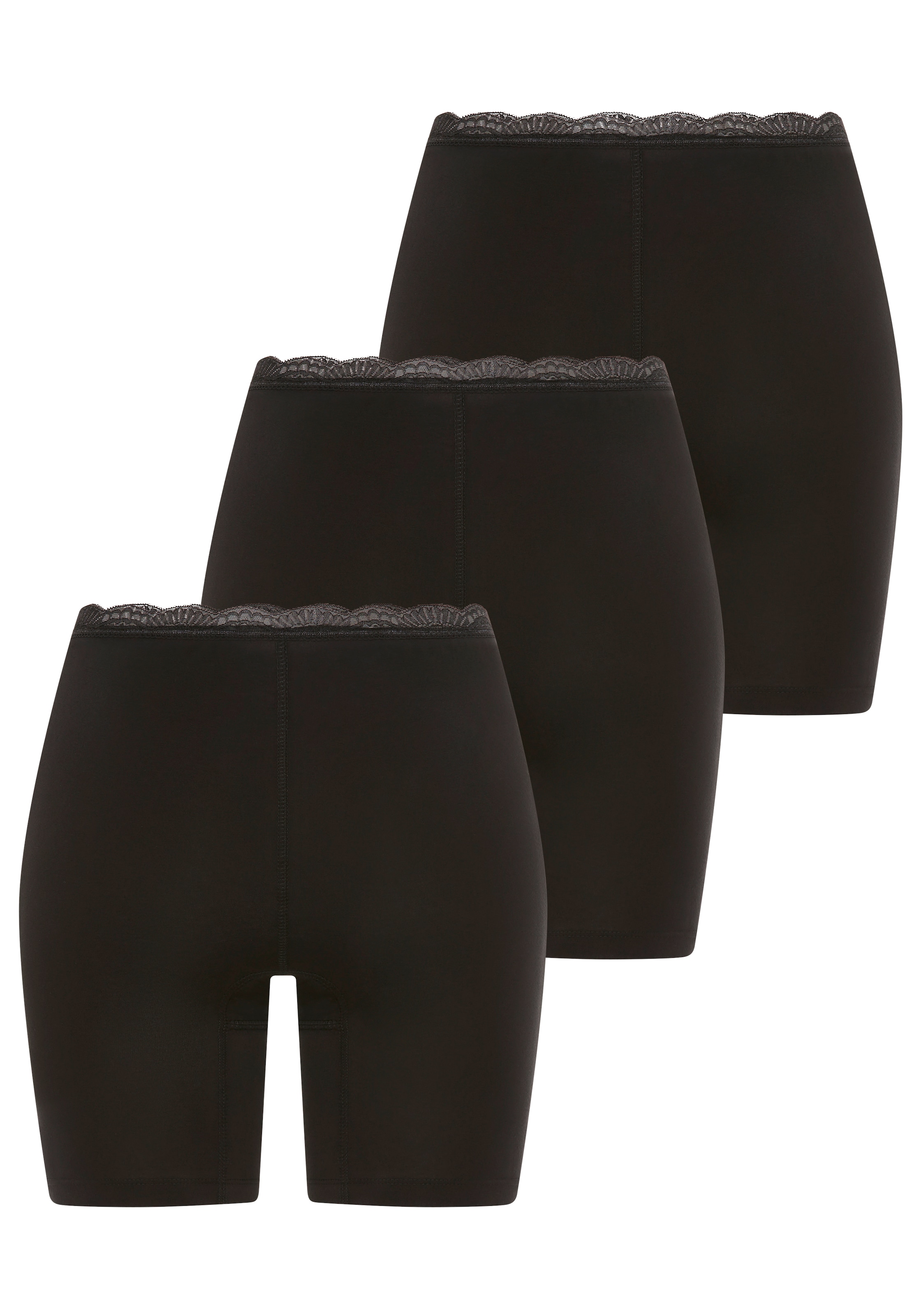 YSABEL MORA Lange Unterhose »BASIC COLLECTION COTTON WITH LACE« 3er Pack,  angenehme Weichheit und Passform gegen Reibung