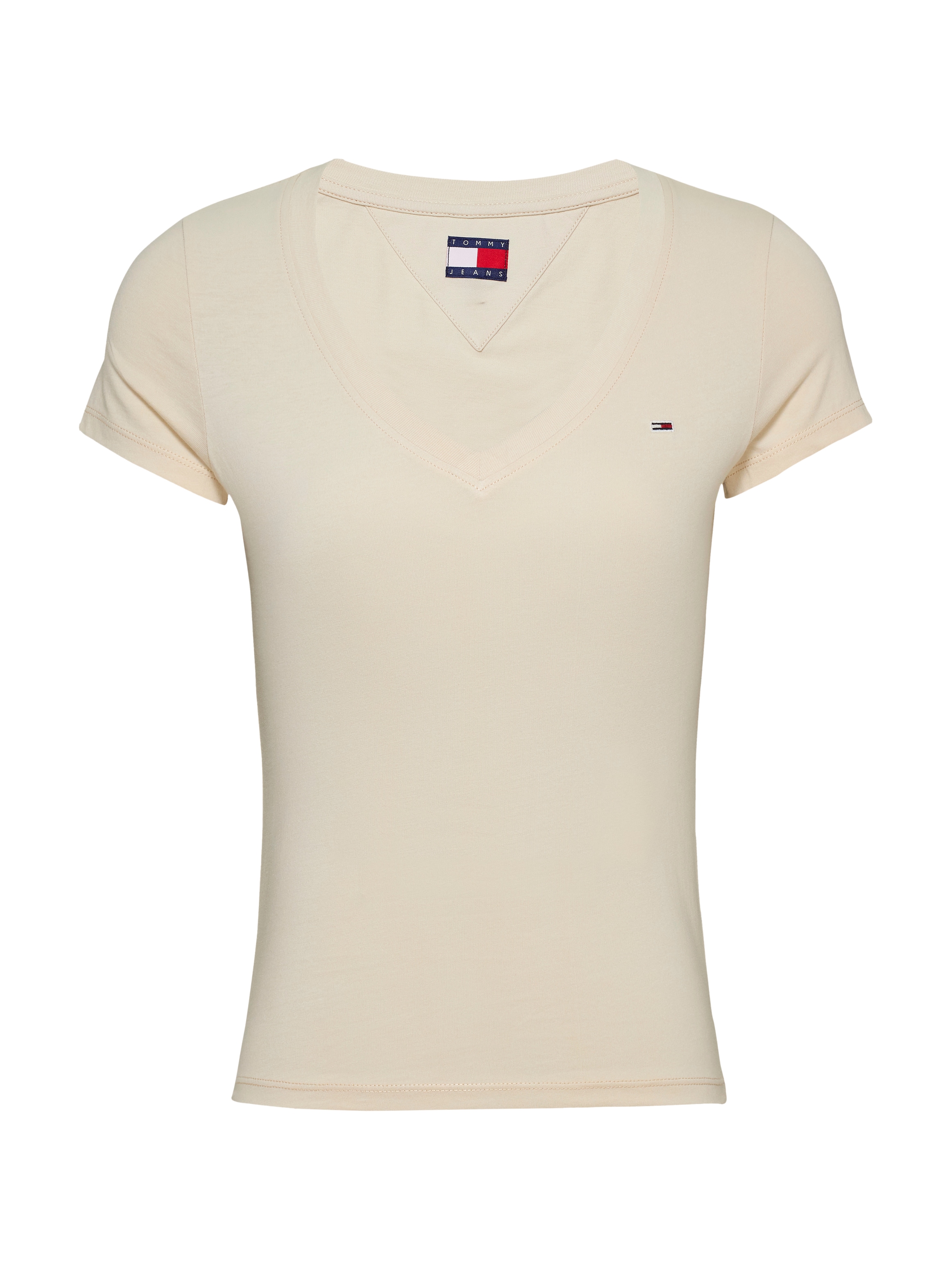 Tommy Jeans T-Shirt »TJW SLIM V-NECK TEE«, mit Logo-Stickerei