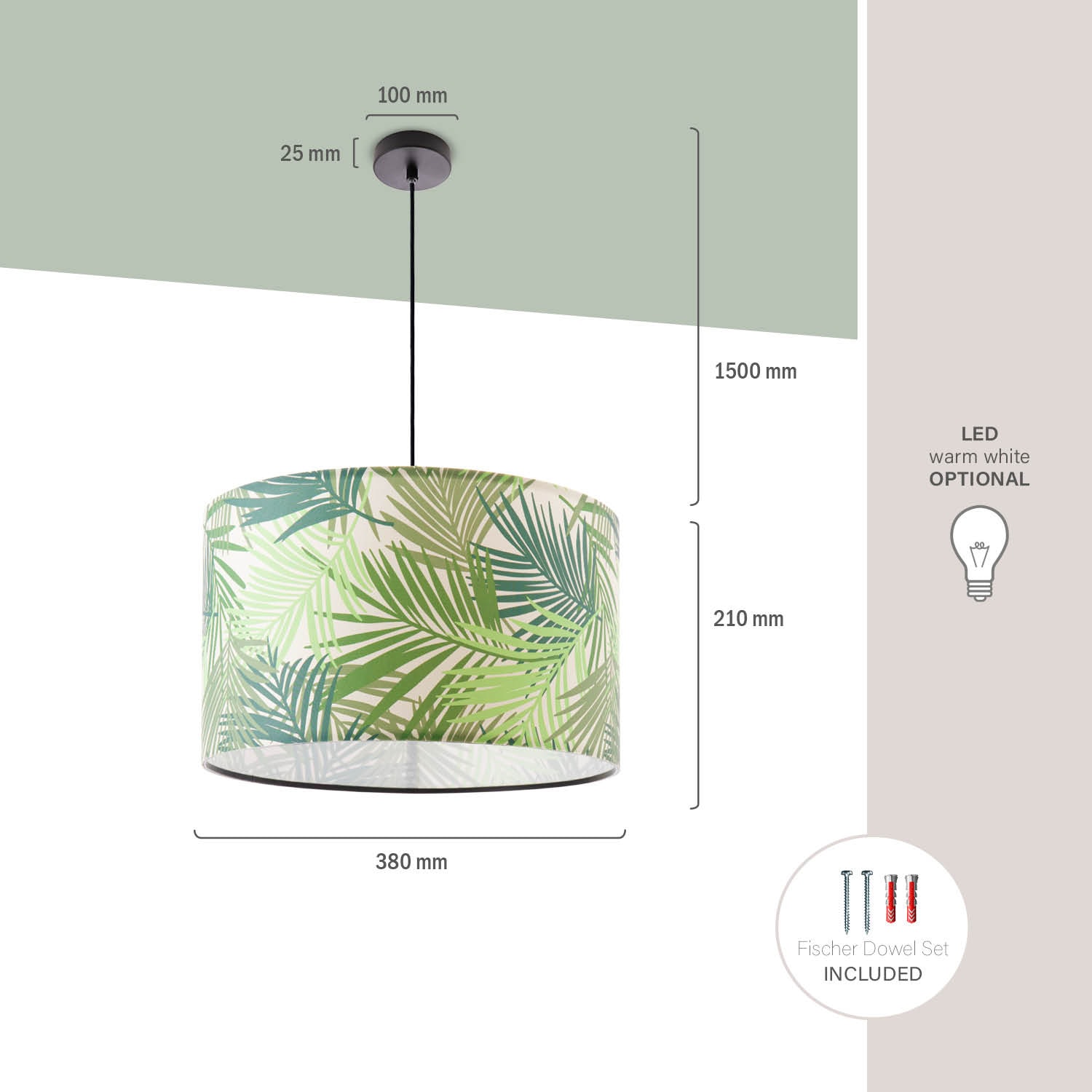 1 »Ostende Modern Jungle | kaufen Küchenlampe Lampenschirm Palme mit Jahren online XXL Esstisch Home flammig-flammig, Pendelleuchte Wohnzimmer Paco 534«, 3 Garantie