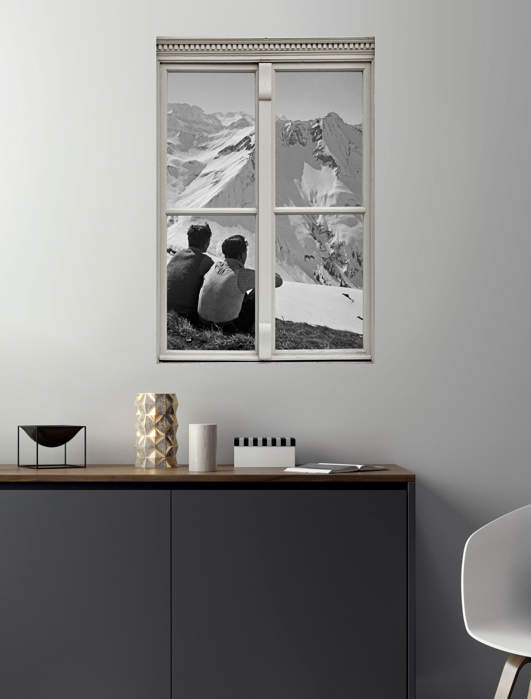 queence Wandsticker »Berge« Wandsticker, Wandbild, selbstklebend, 3D, Fenster