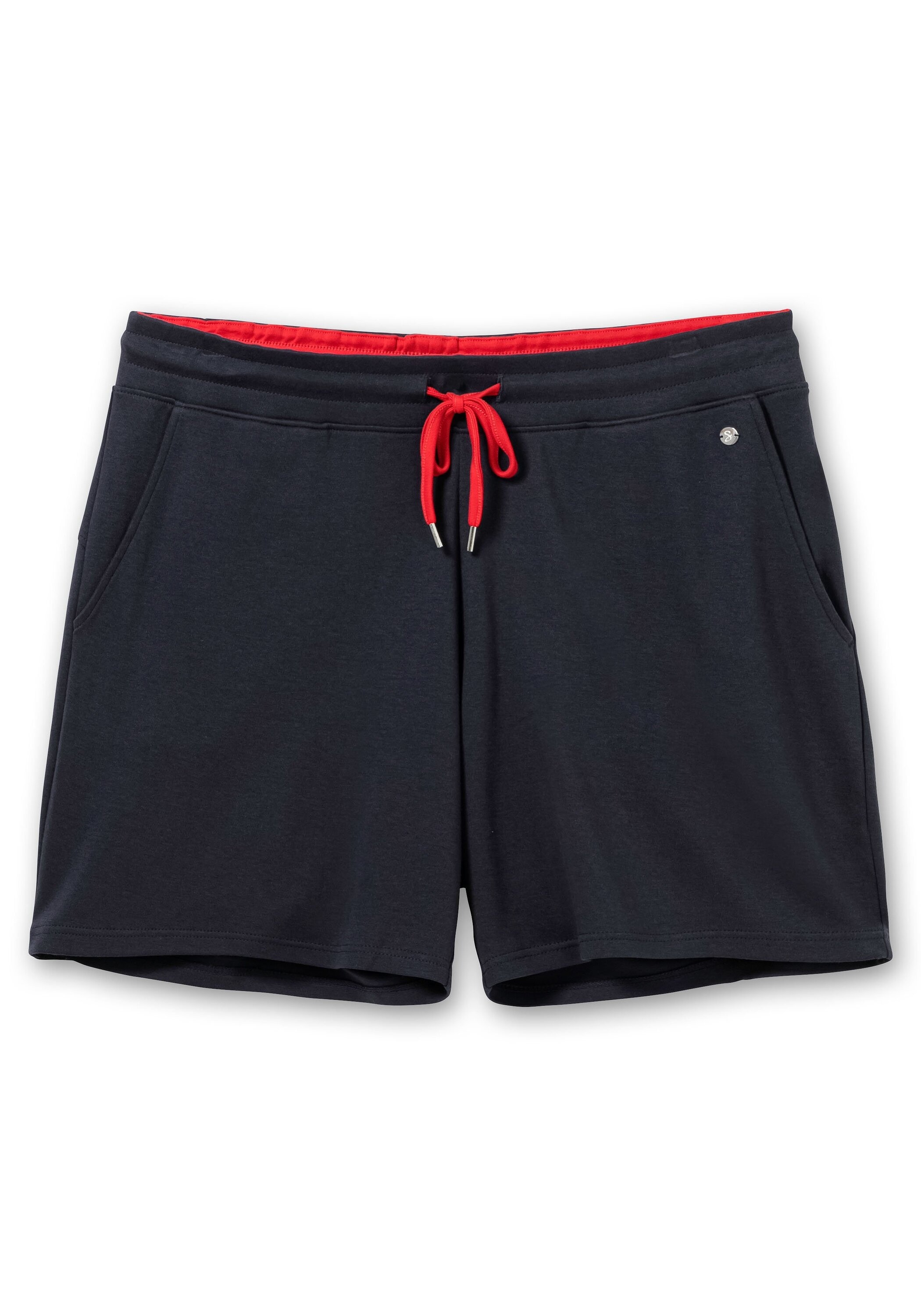 Sheego Shorts »Relaxshorts mit Kontrastdetails, aus weichem Interlock«