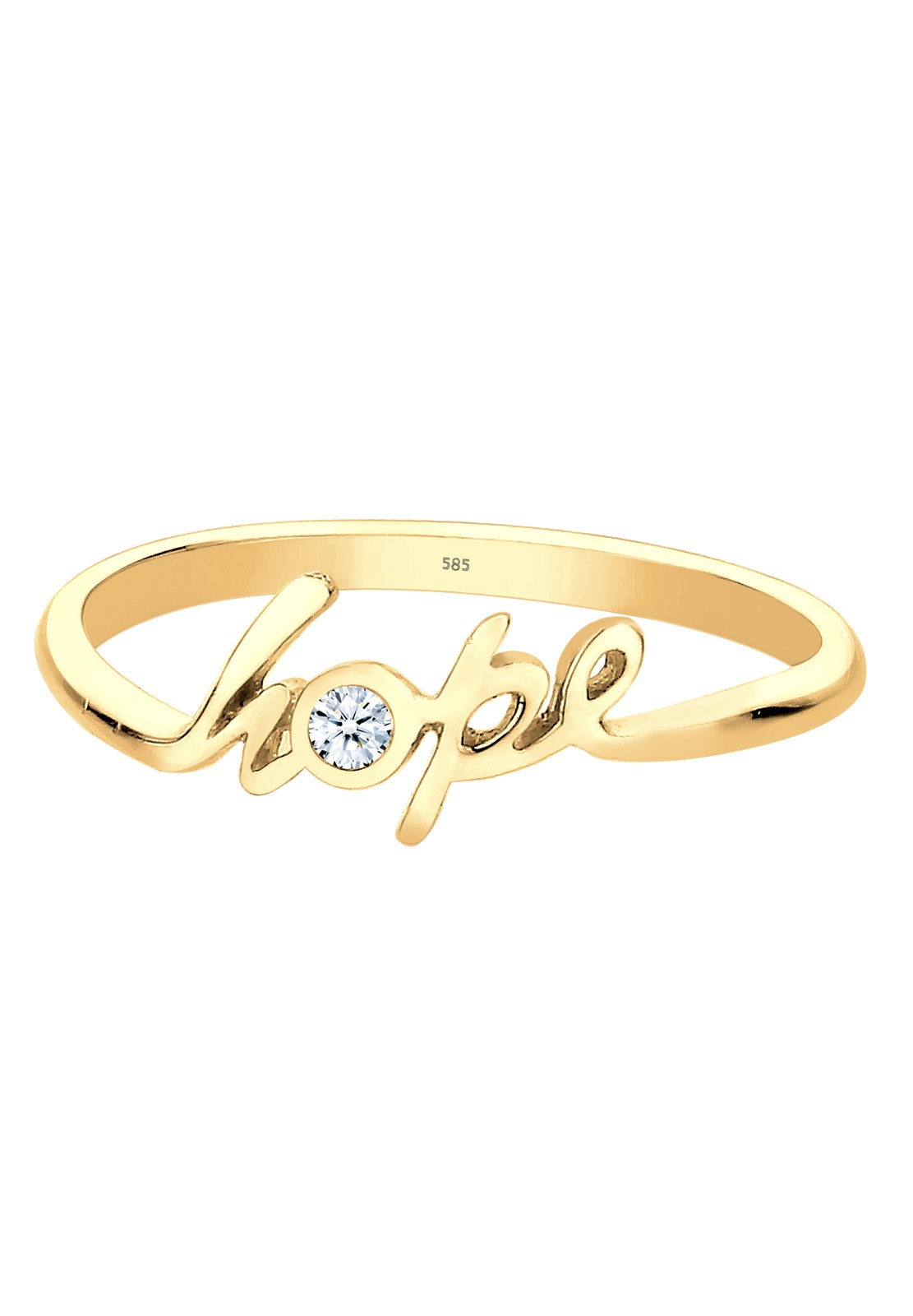 Elli DIAMONDS Verlobungsring »Ring Hope-Schriftzug Diamant 0.03 ct. 585 Gelbgold«