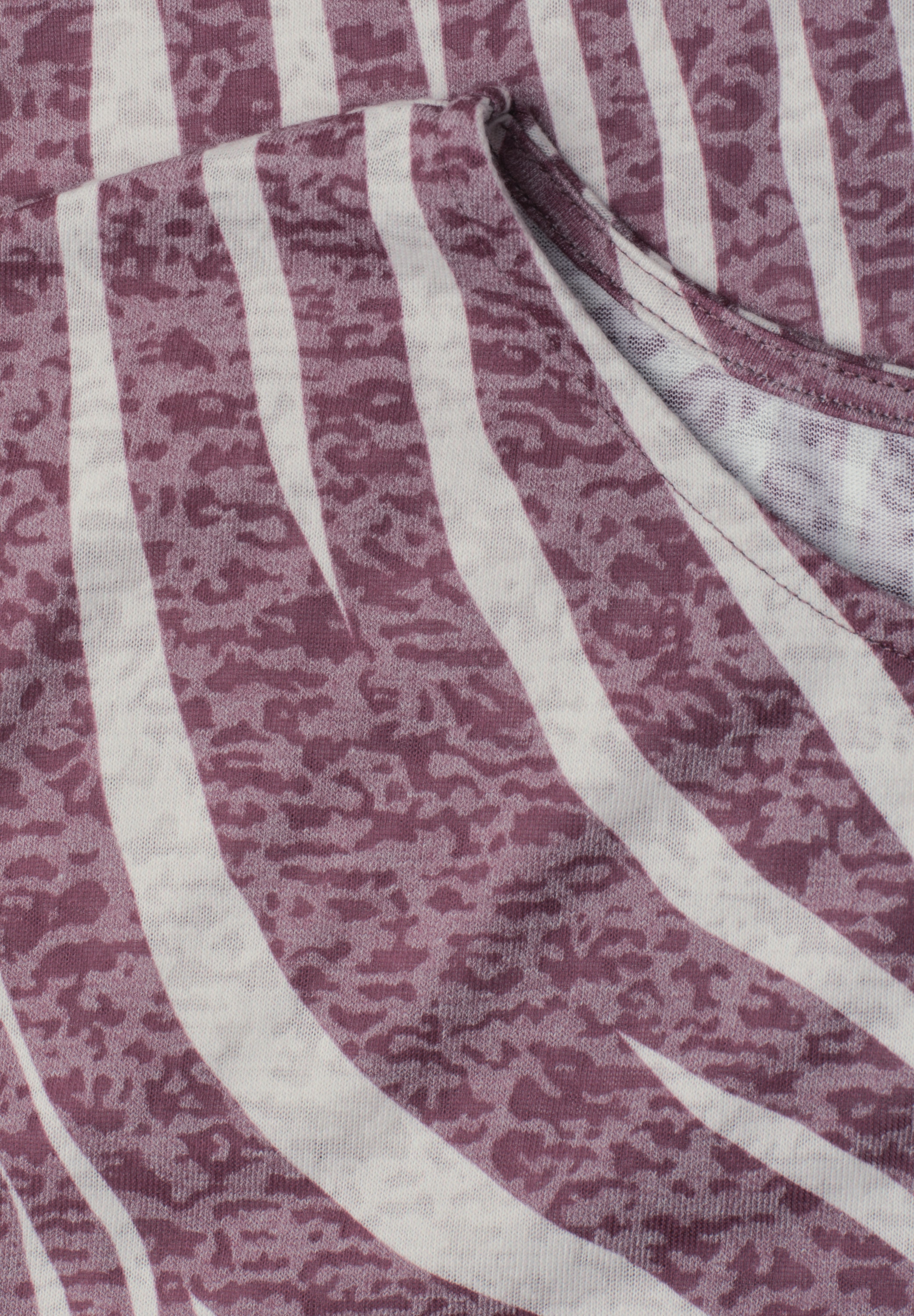 STREET ONE Shirttop Sommershirt im Ausbrenner-Look/mit Allover-Print