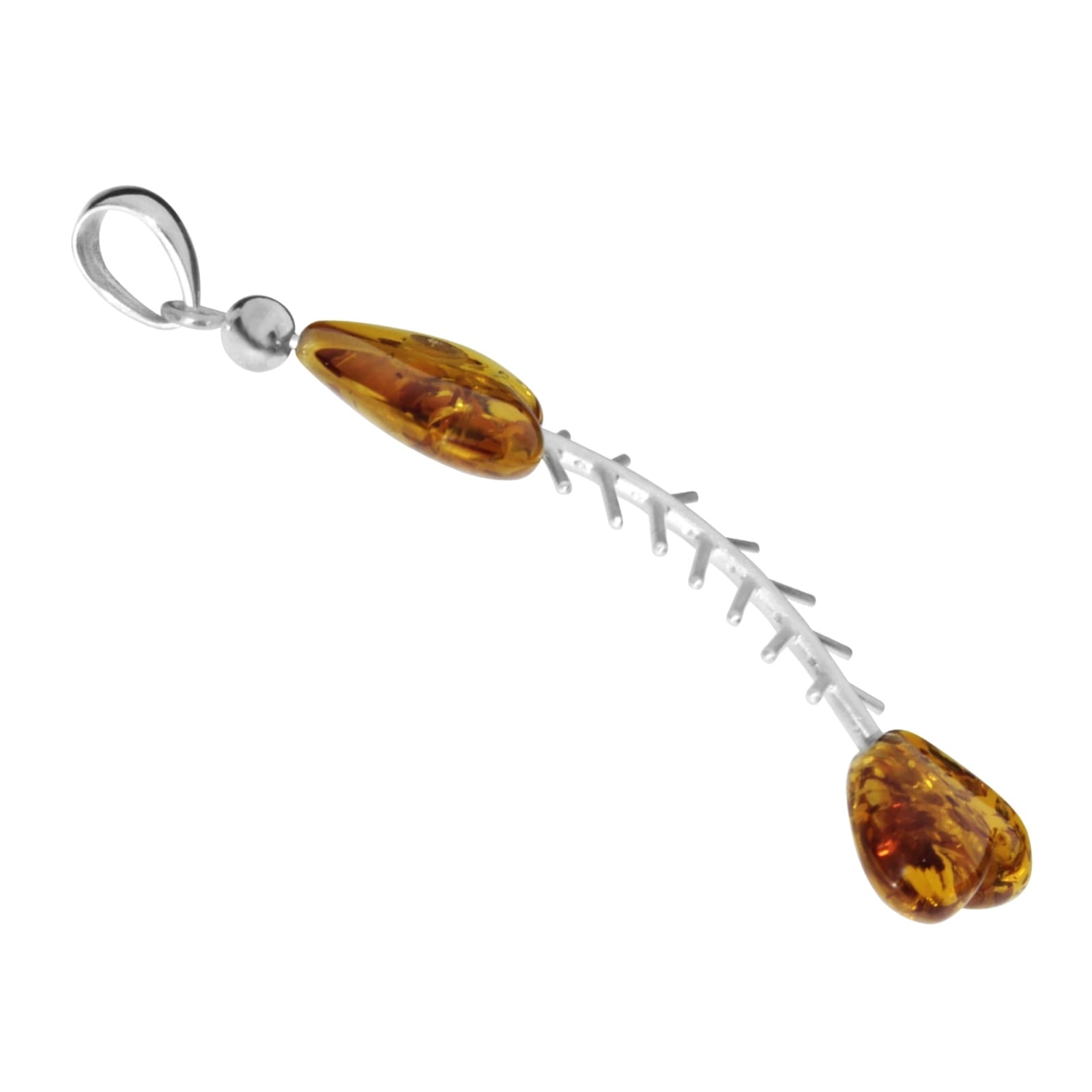 OSTSEE-SCHMUCK Kettenanhänger »- Fisch 75 mm - Silber 925/000 - Bernstein« ()