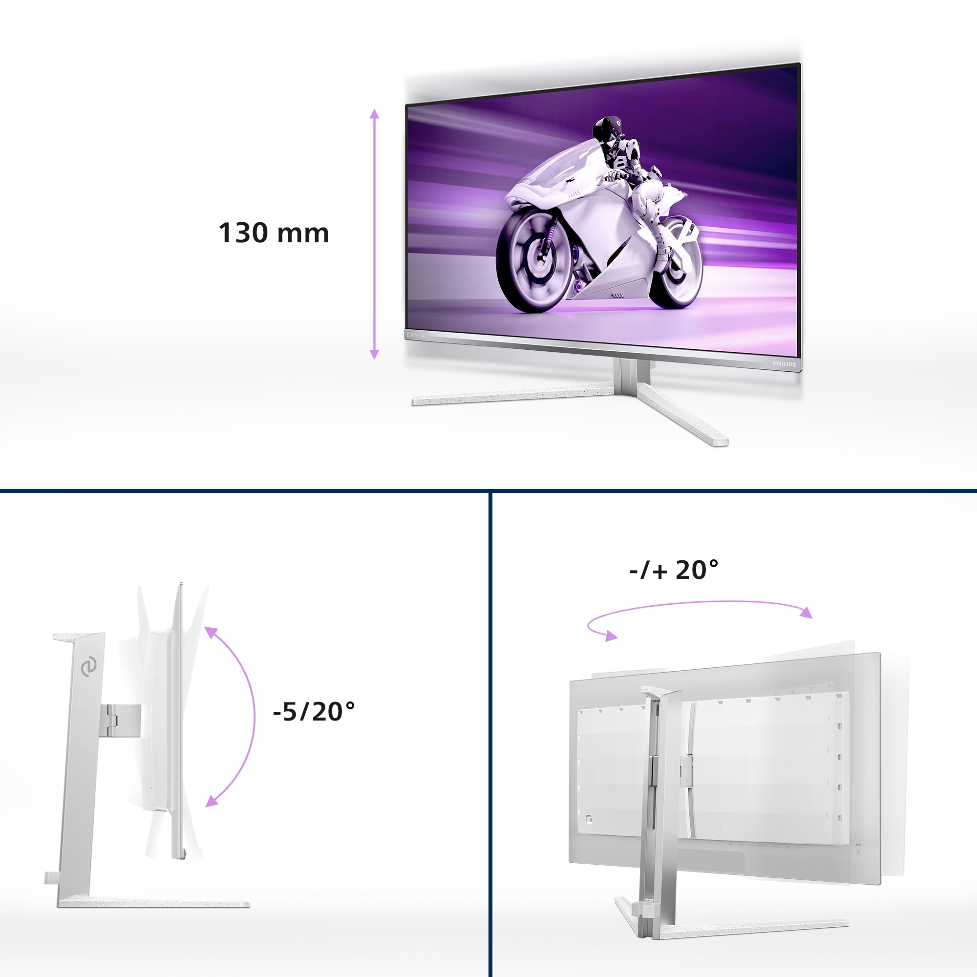 Philips OLED-Monitor »27M2N8500« 67,3 cm/27 ″  2560 x 1440 px QHD 0,03 Reaktionszeit 360 Hz Höhe, Drehung, Neigung