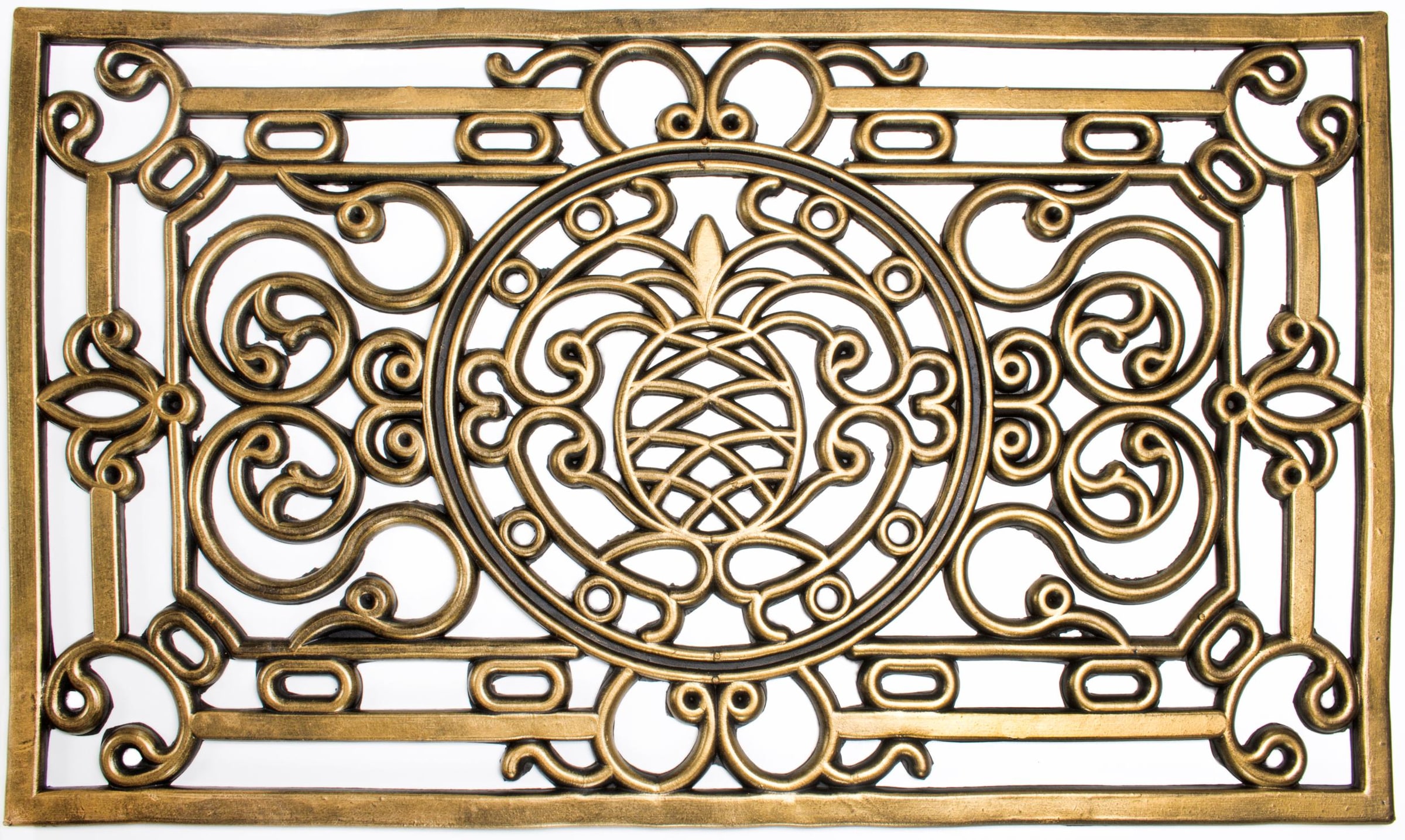 Andiamo, Fußmatte »Nabucco« rechteckig 10 mm Höhe Gummi-Fussabtreter, Gusseisen Optik, In- und Outdoor geeignet, goldfarben, Gummi, B : 45 cm 1 Stk. -