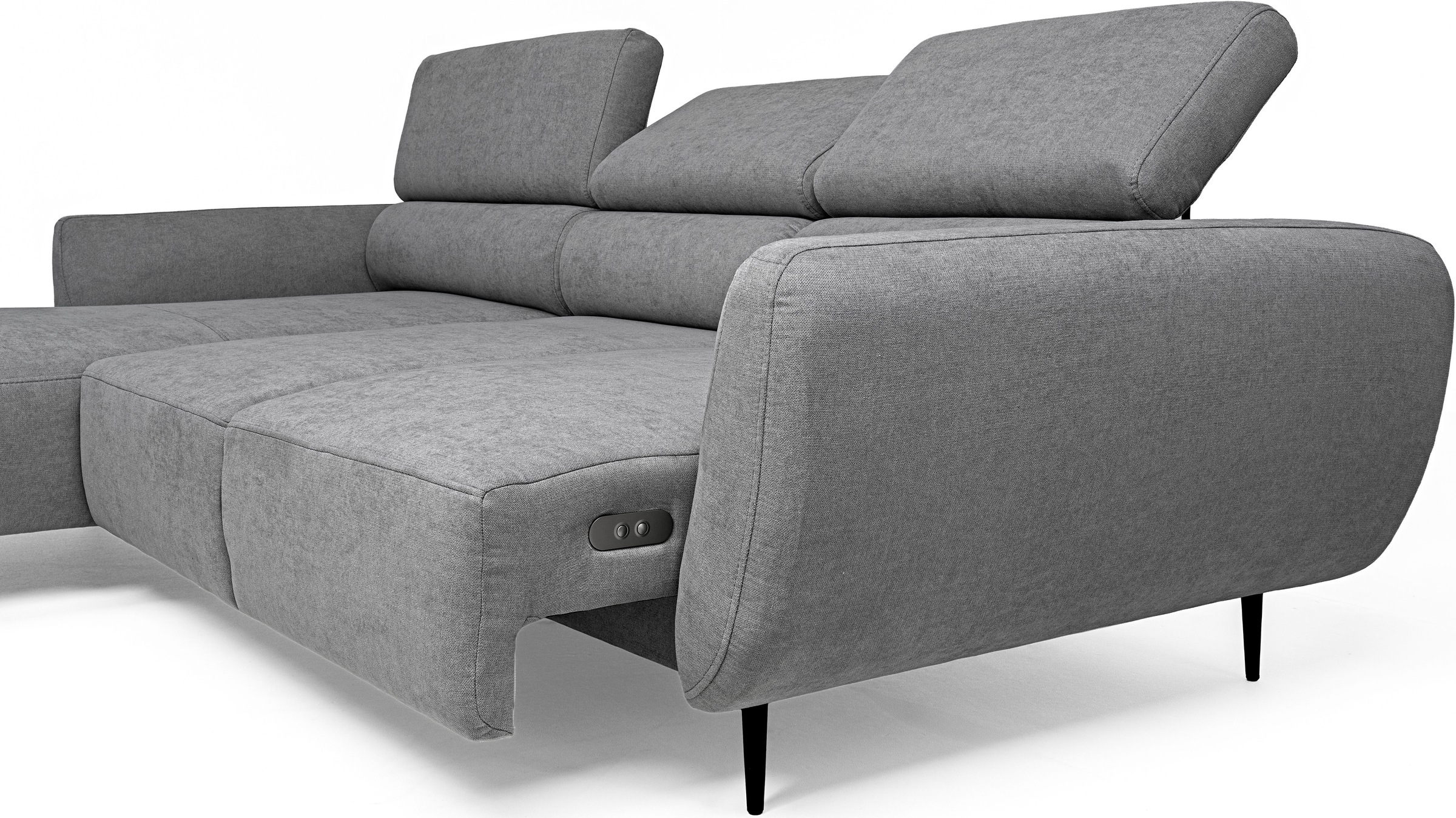 WERK2 Ecksofa »Alisson, mit elektrischer Sitztiefenverstellung, L-Form, Breite 277 cm«, Alisson – flexibler Komfort mit modernem Design und smarten Details.