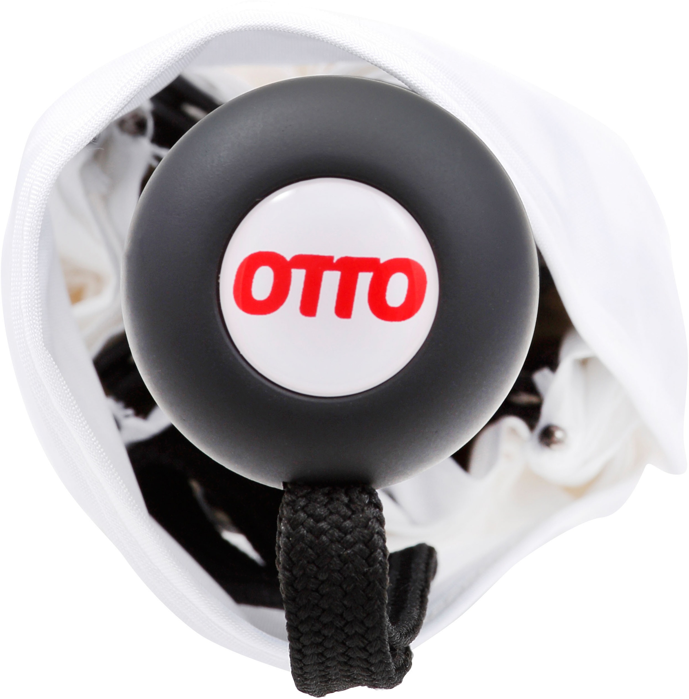 EuroSCHIRM® Taschenregenschirm »Otto, weiß«, mit rotem Schriftzug; Automatik