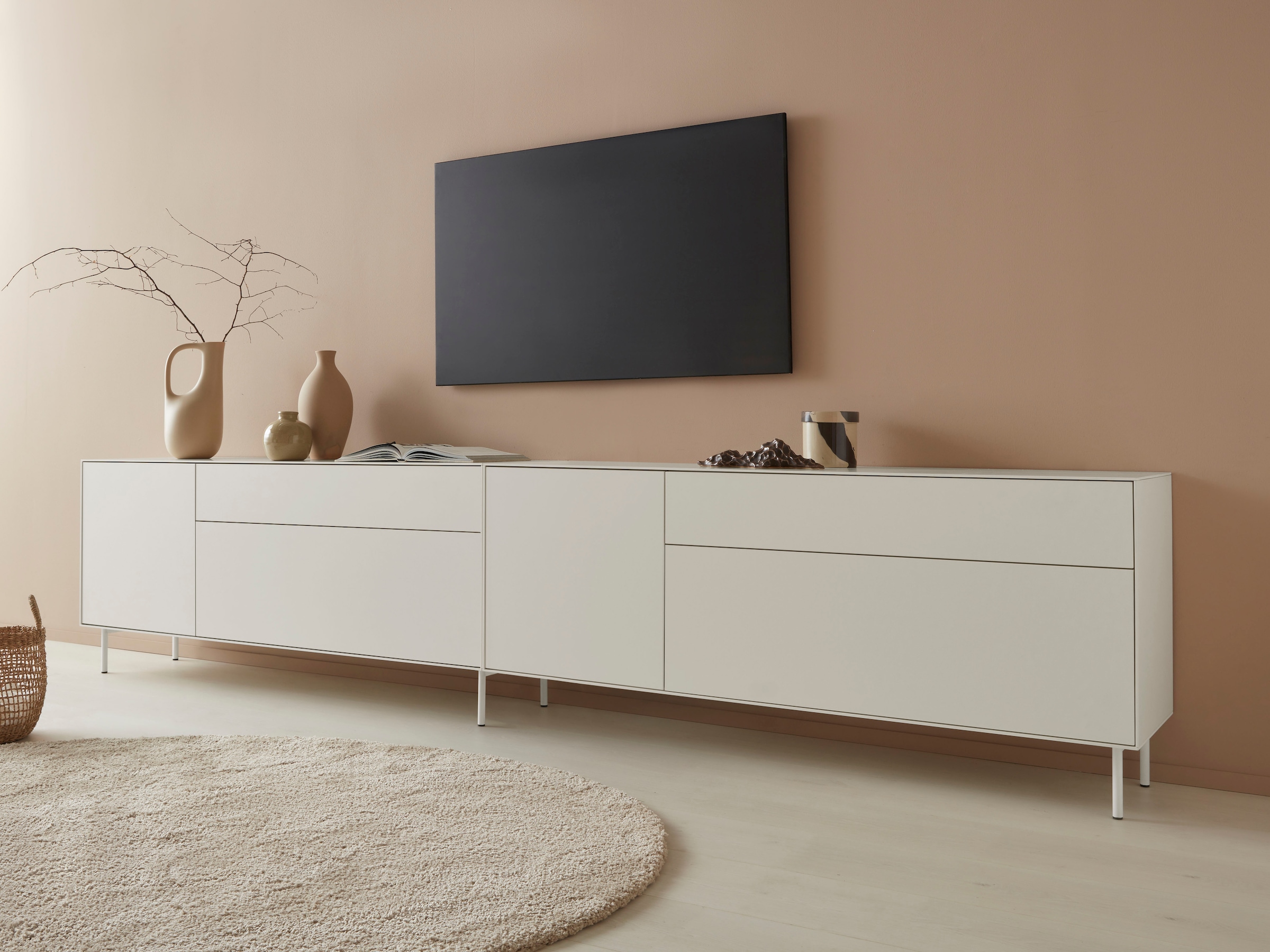 LeGer Home by Lena Gercke Lowboard »Essentials«, Breite: 167 cm, MDF lackiert, Push-to-open-Funktion