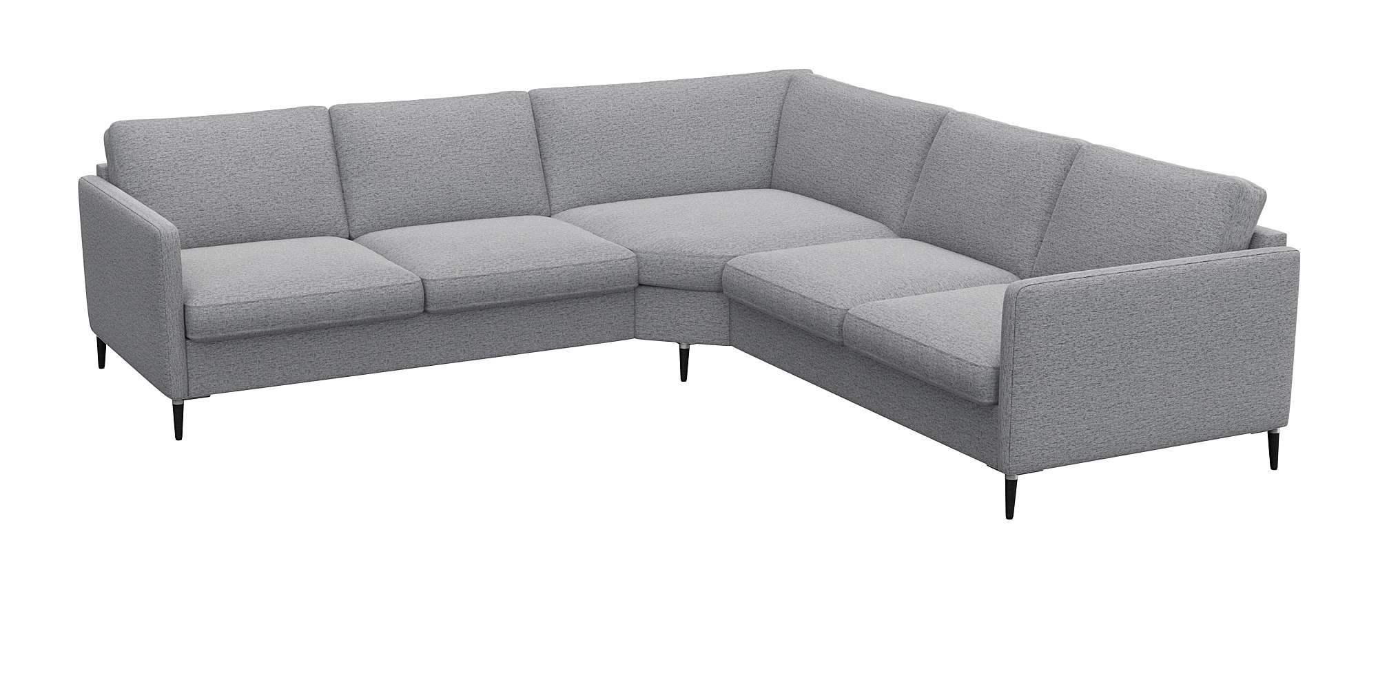 FLEXLUX Ecksofa »Fiore, L-Form, bequem und komfortabel durch hochwertigem Sitzaufbau«, schmale Armlehnen, Kaltschaum, Füße Alu+schwarz