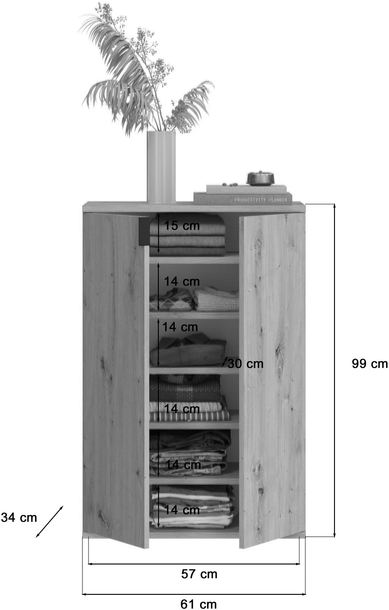 INOSIGN Garderoben-Set »Trondheim, Breite 122 cm, best. aus 2 Kommoden, 4 Türen, 12 Fächer« Set, 2 Stk. tlg.