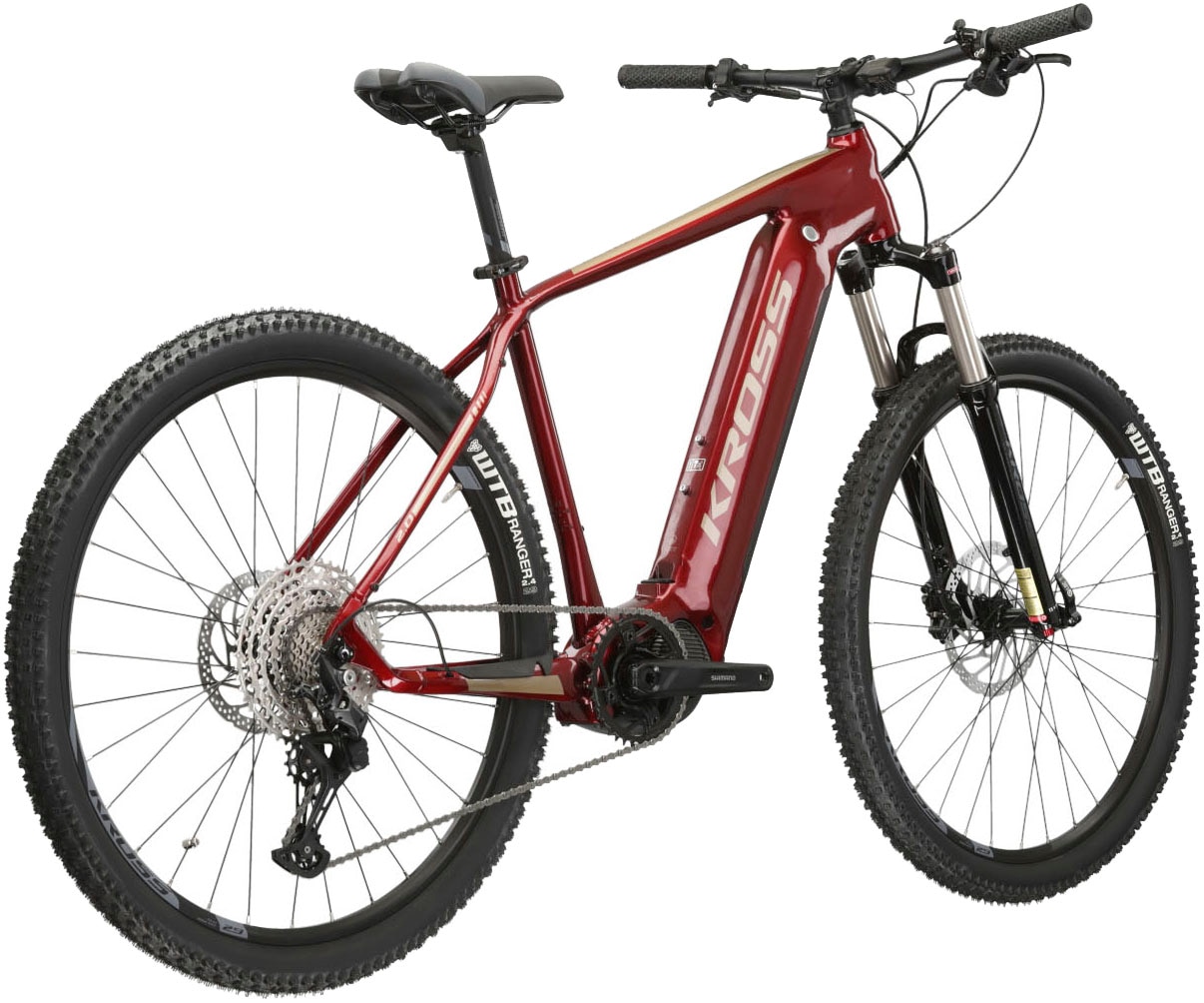 Kross E-Bike »E-MTB Level Boost 2.0 29 Zoll rot«, 11 Gang, Shimano, DEORE M5100, Mittelmotor 250 W, Pedelec, Elektrofahrrad für Damen und Herren