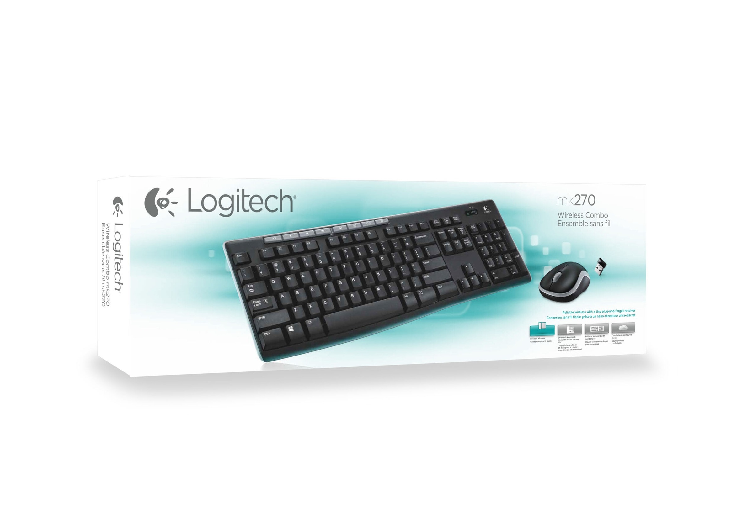 Logitech Wireless-Tastatur »Wireless Combo MK270«, (Ziffernblock-Fn-Tasten)