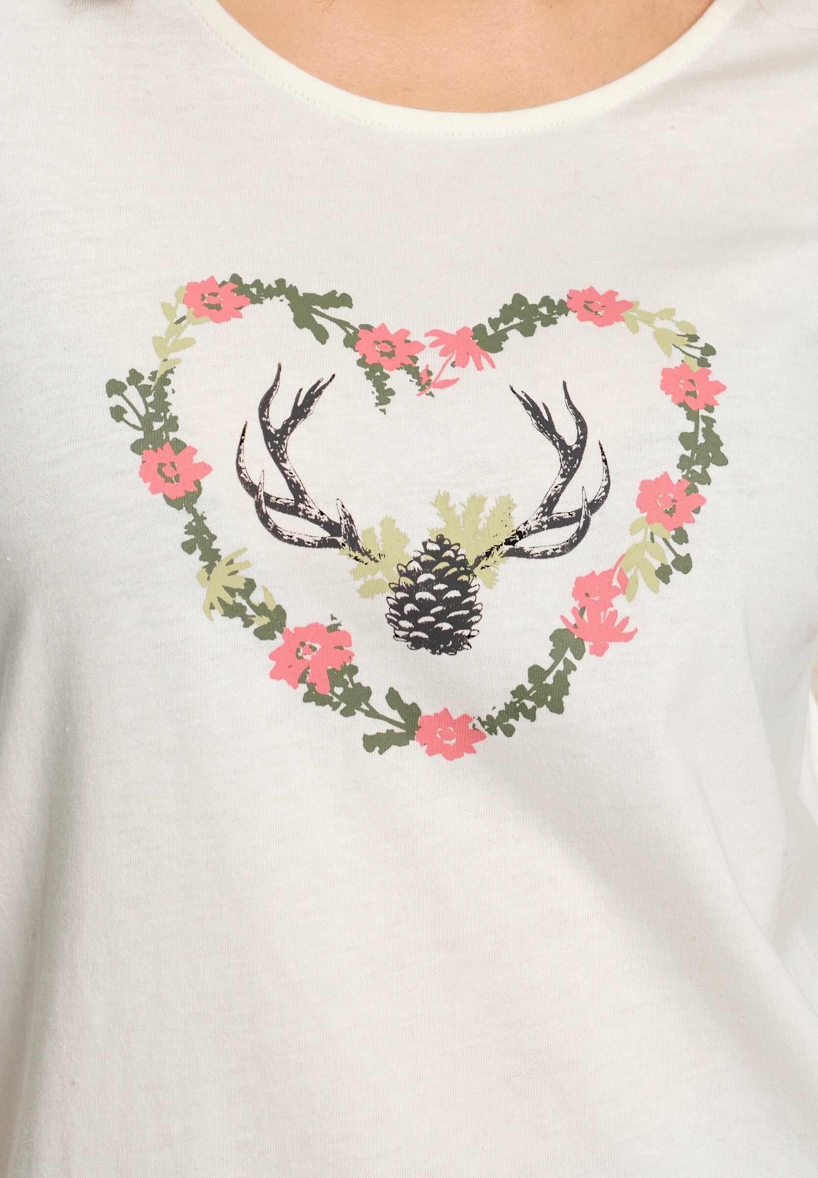 Sieh an! T-Shirt »3/4-Arm-Shirt 3/4-Arm-Shirt mit platziertem Druck«