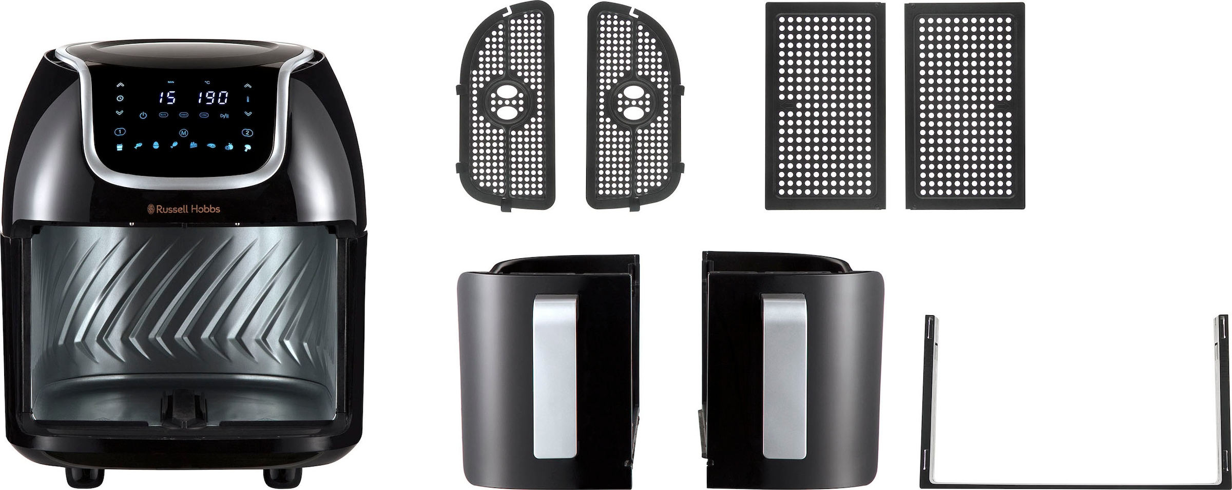RUSSELL HOBBS Heißluftfritteuse »27290-56 SatisFry Snappi Dual Basket«, 1700 W, Fassungsvermögen 8,5 l
