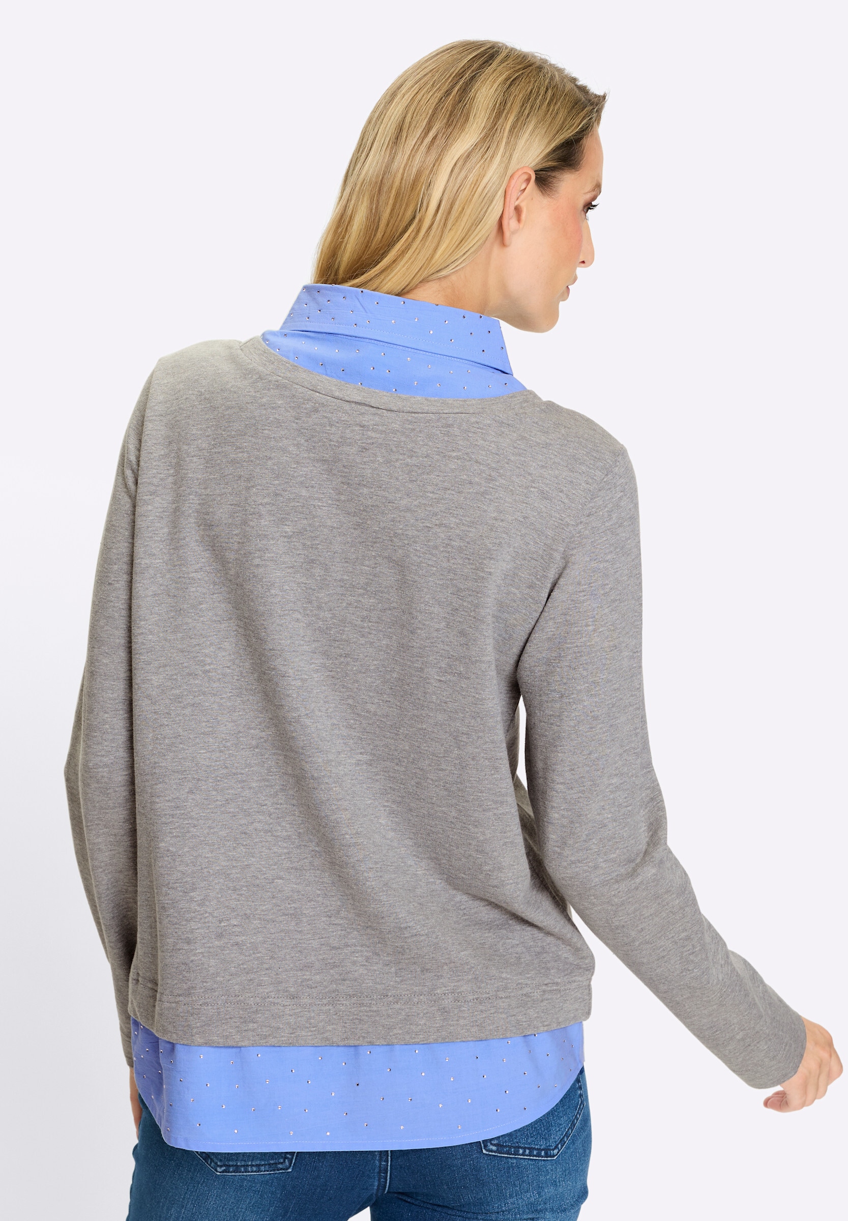 heine Sweatshirt »Sweatshirt Sweatshirt mit Bluseneinsatz«

