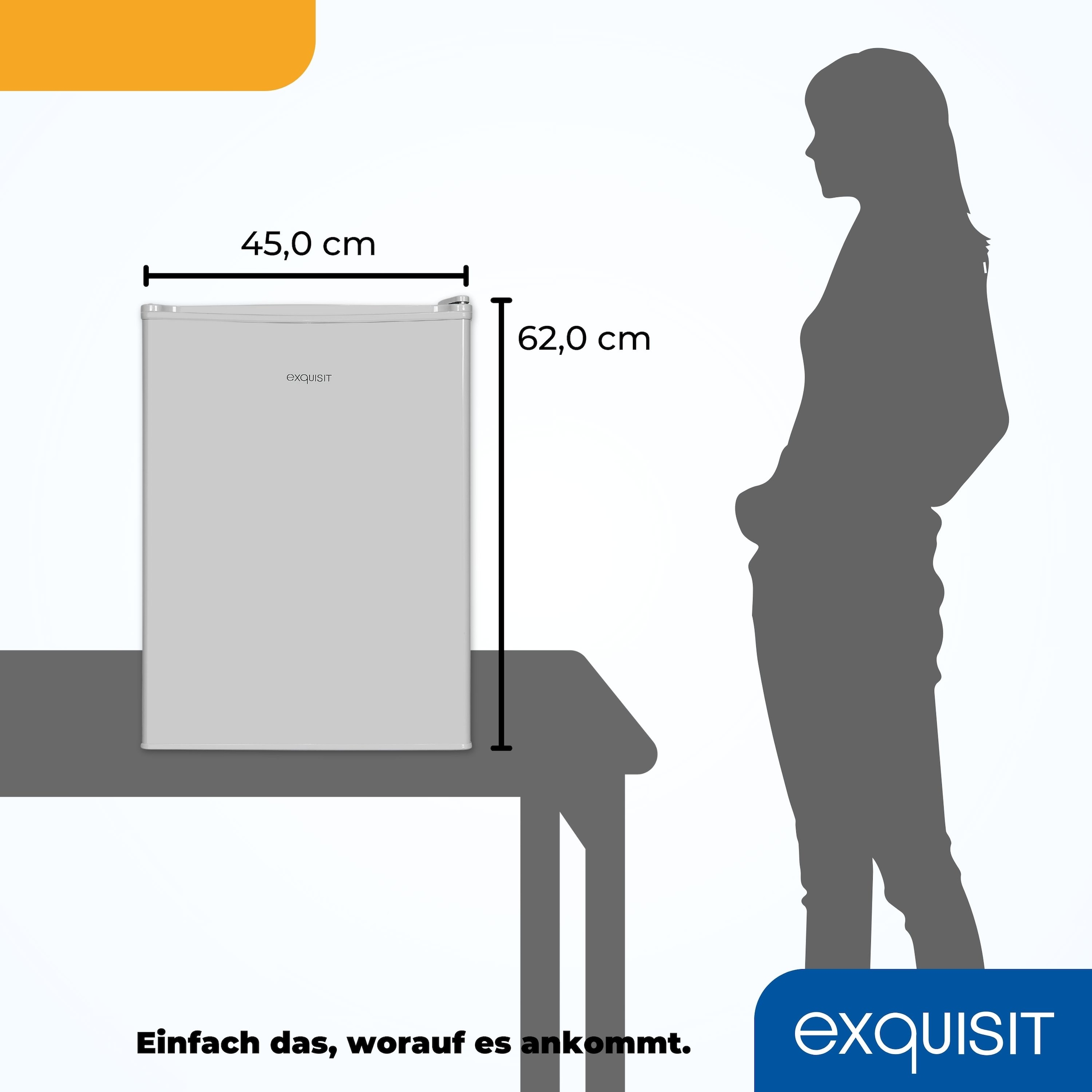 exquisit Kühlschrank »KB60-V-090E grau«, 52 L Volumen