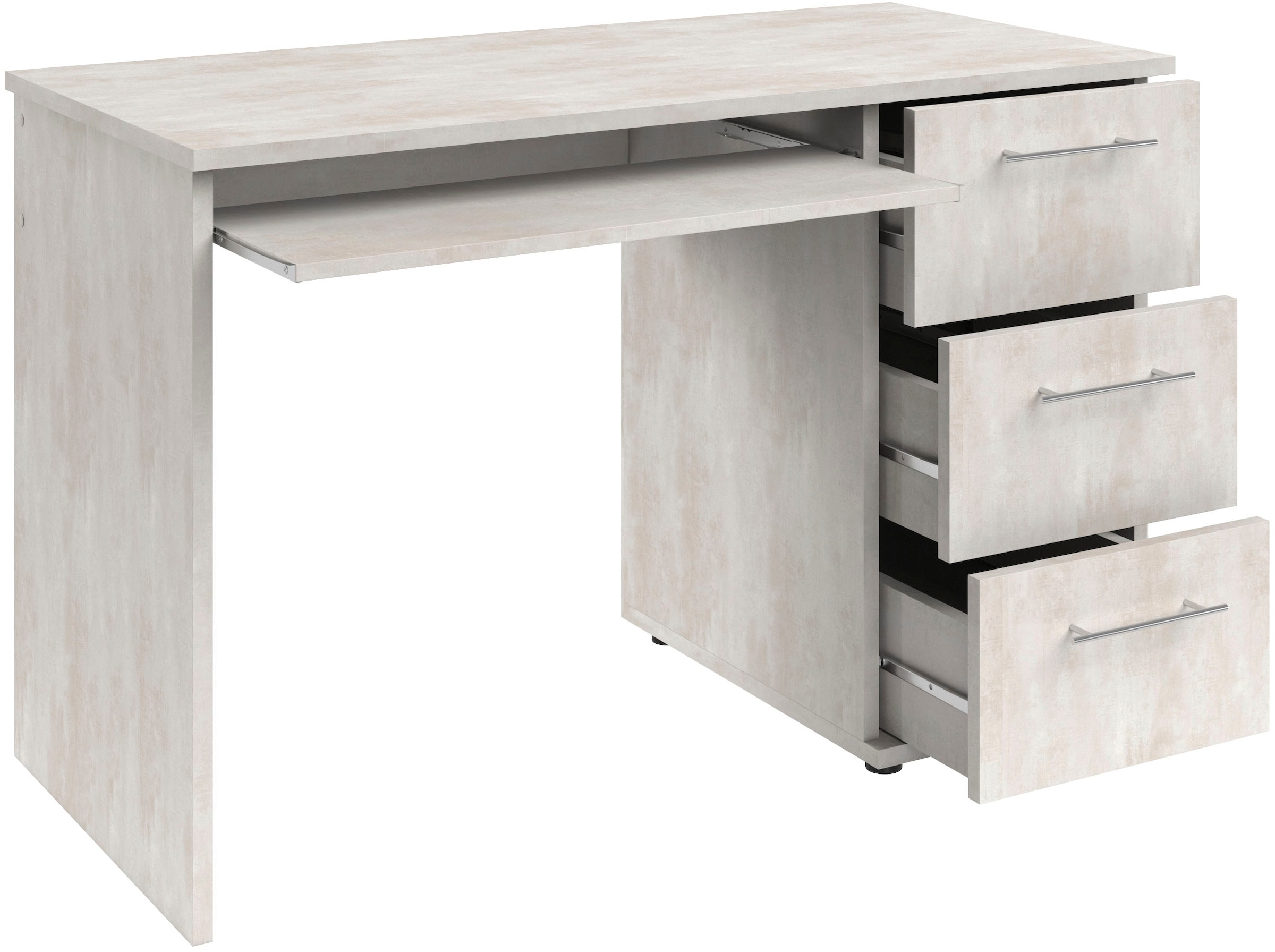 VOGL Möbelfabrik Schreibtisch »Tobi, optional mit Tastaturauszug,«, mit 3 Schubkästen, Breite 115 cm, Made in Germany