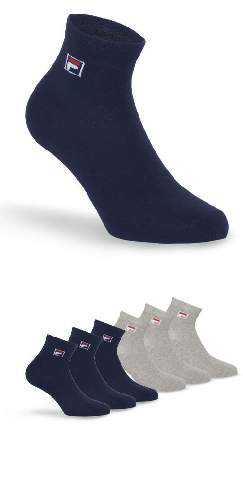 Fila Kurzsocken »UNISEX QUARTER PLAIN SOCKS«, (6 Paar), mit Logo-Schriftzug