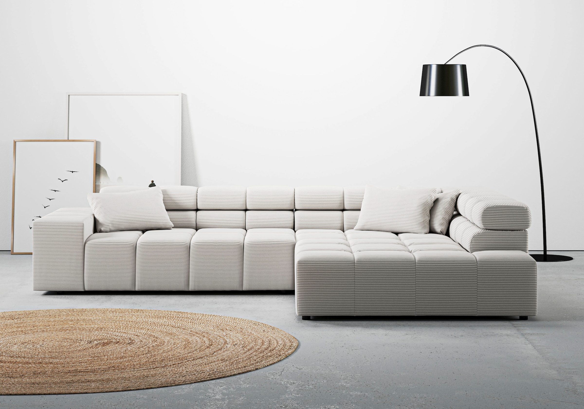 INOSIGN Ecksofa »Ancona incl. Kopfteilverstellung, OTTOs Choice, Breite 319cm, L-Form« wahlweise motorische Sitztiefenverstellung, auch in Cord + Easy Care