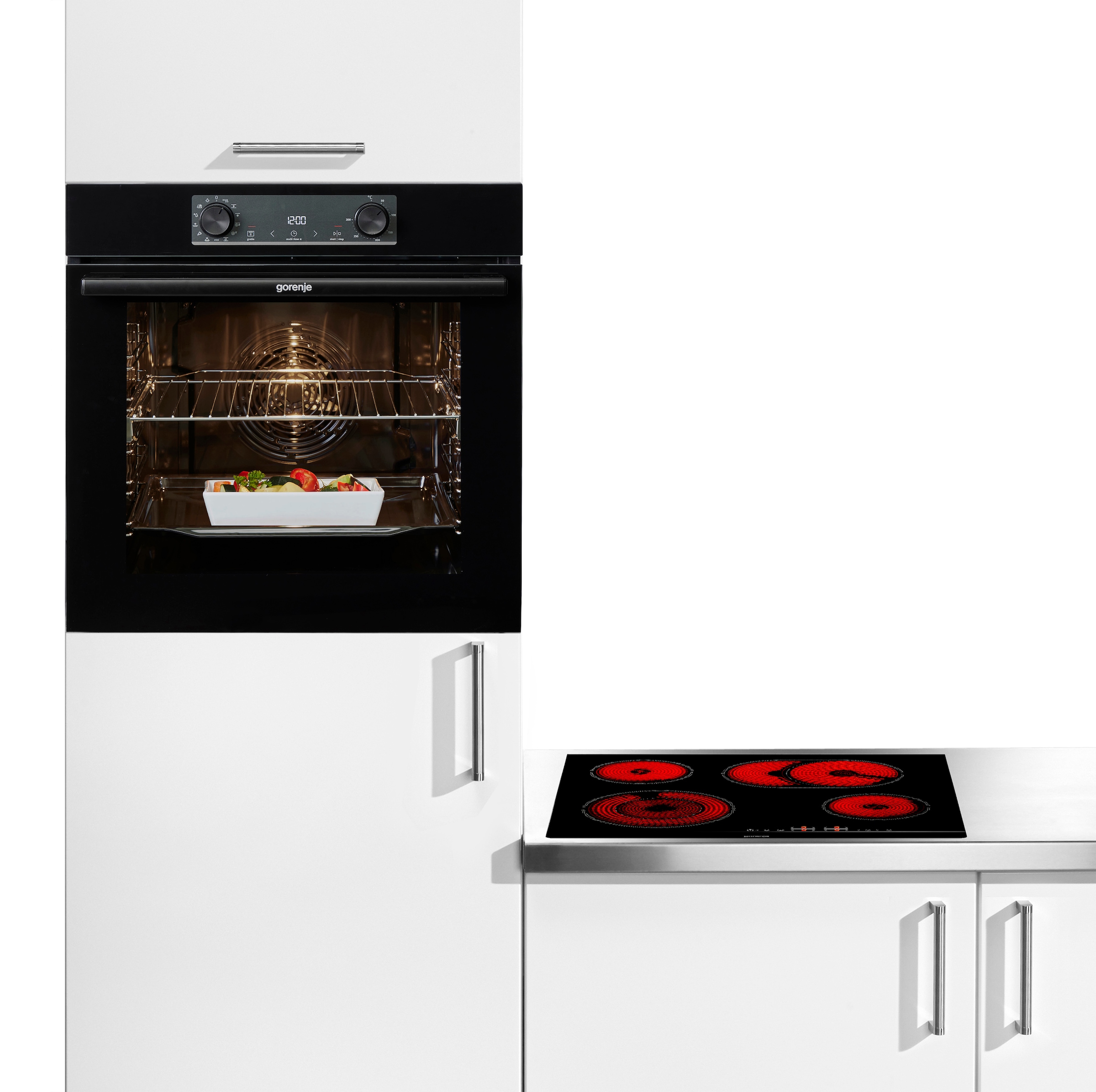 GORENJE Backofen-Set »BOS6737E13BGOT« mit 1-fach-Teleskopauszug Aqua Clean Set,  Pizzafunktion mit 300 °C – perfekt für Pizza, Focaccia und mehr!