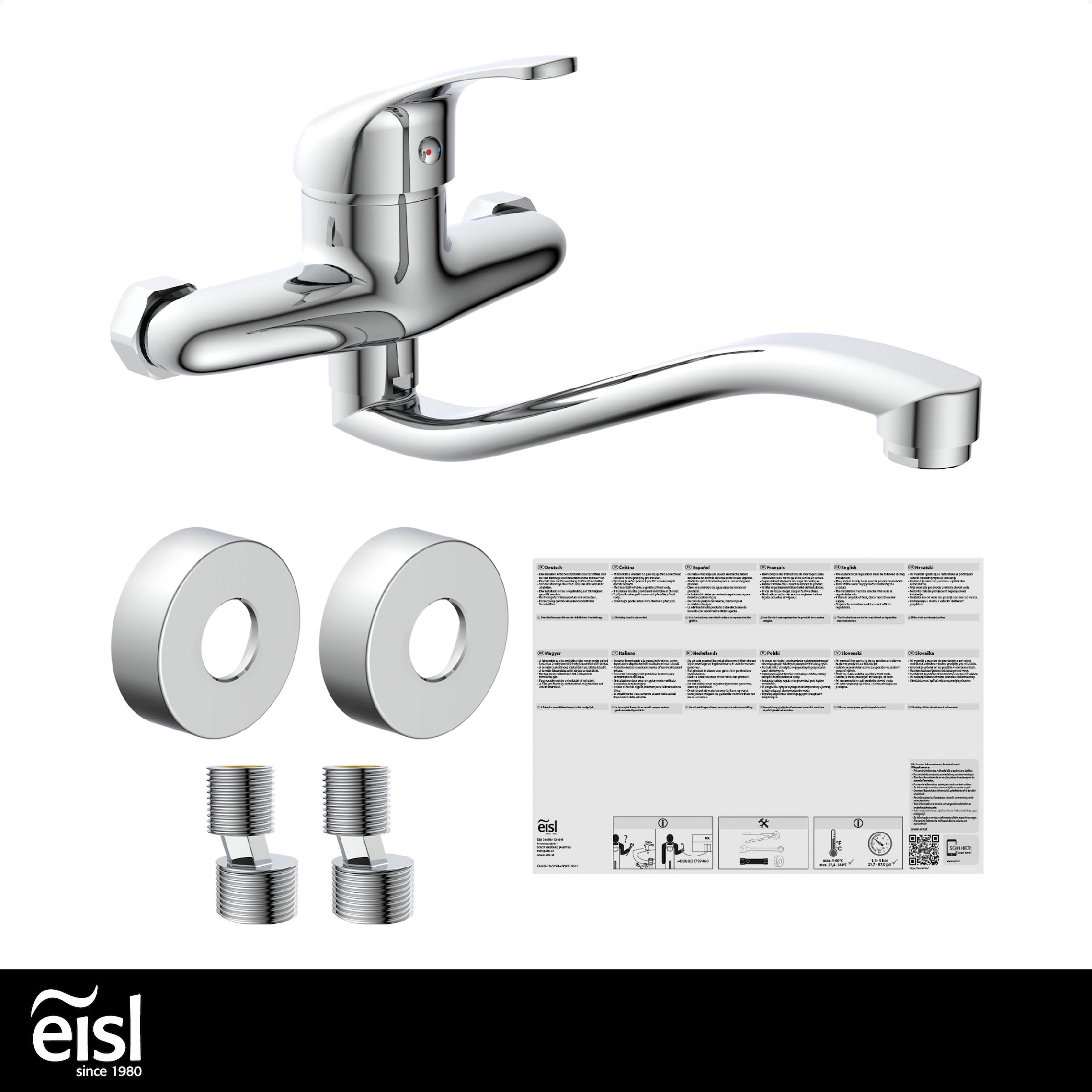 Eisl Spültischarmatur »EUROPA« Küchenarmatur für Wandmontage Chrom