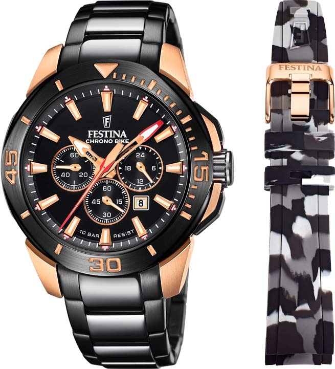 Festina Chronograph »Chrono Bike - Special Edition« Armbanduhr, Quarzuhr, Herrenuhr, Stoppfunktion, ideal als Geschenk