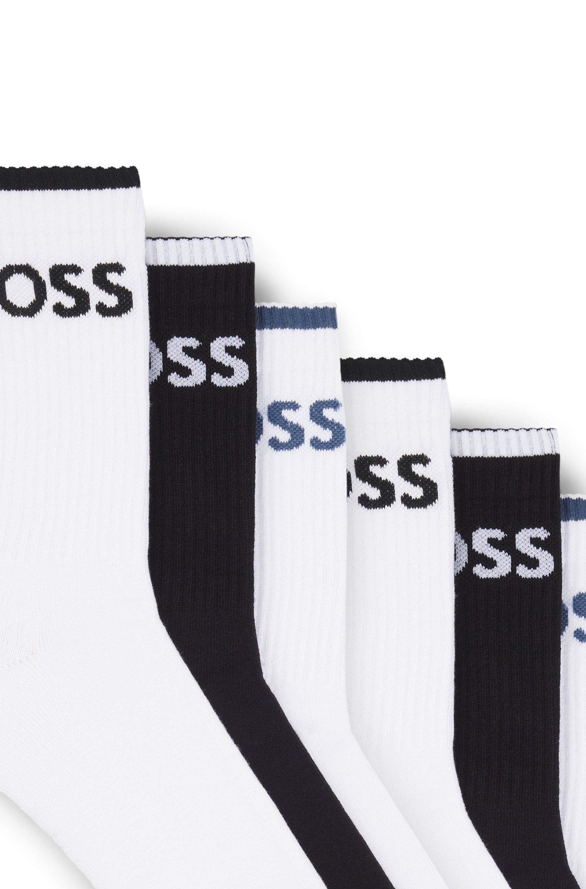 BOSS Businesssocken »6P QS Stripe CC«, (Packung, 6 Paar, 6er), mit BOSS Schriftzug