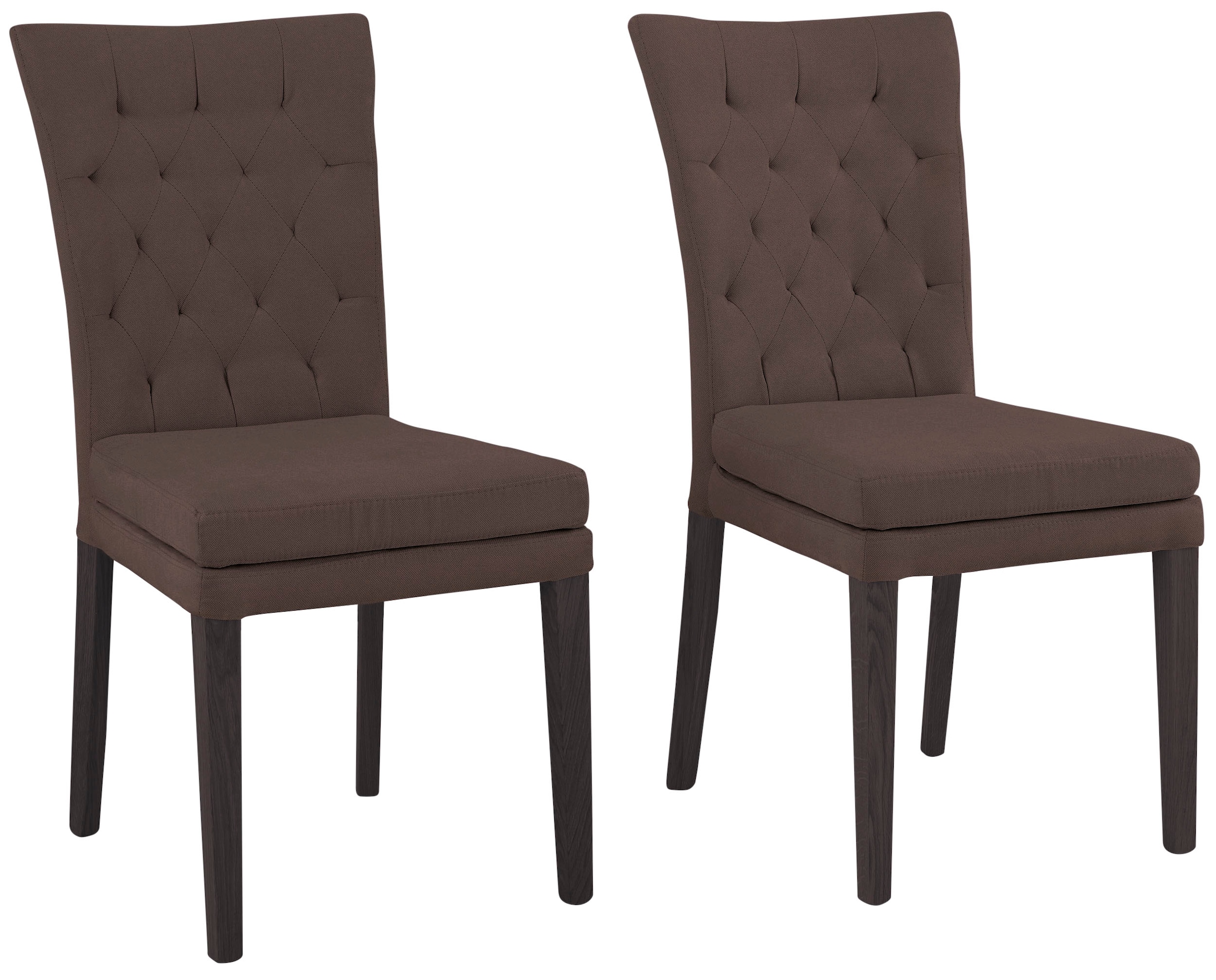 Home affaire 4-Fußstuhl »Colorado«, (Set), 6 St., Luxus-Microfaser, Beine aus Buche, wengefarben lackiert, Im 2er, 4er oder 6er-Set